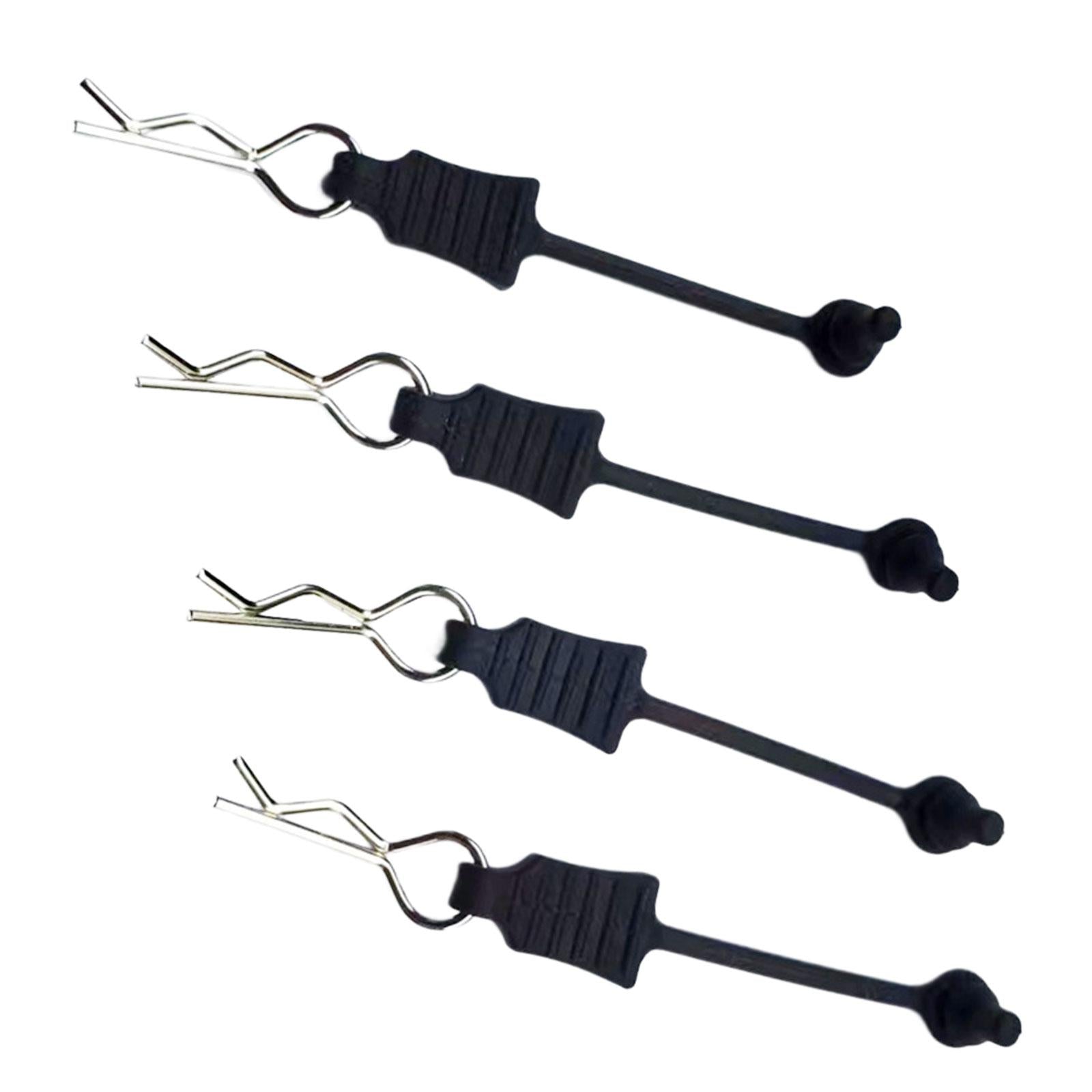3x4x Metal Body Clips Pins with Fixing Bracket R Type Pin for RC Car Tail Wing