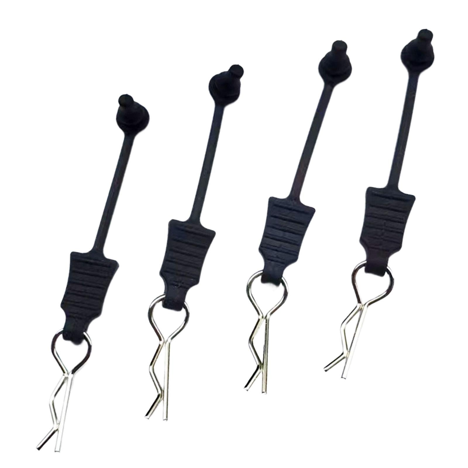 3x4x Metal Body Clips Pins with Fixing Bracket R Type Pin for RC Car Tail Wing