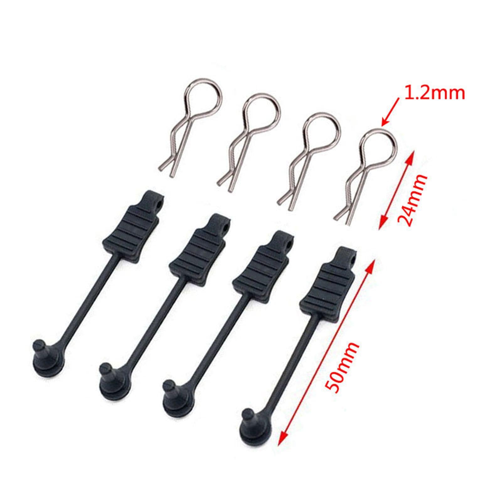 2x4x Metal Body Clips Pins with Fixing Bracket R Type Pin for RC Car Tail Wing