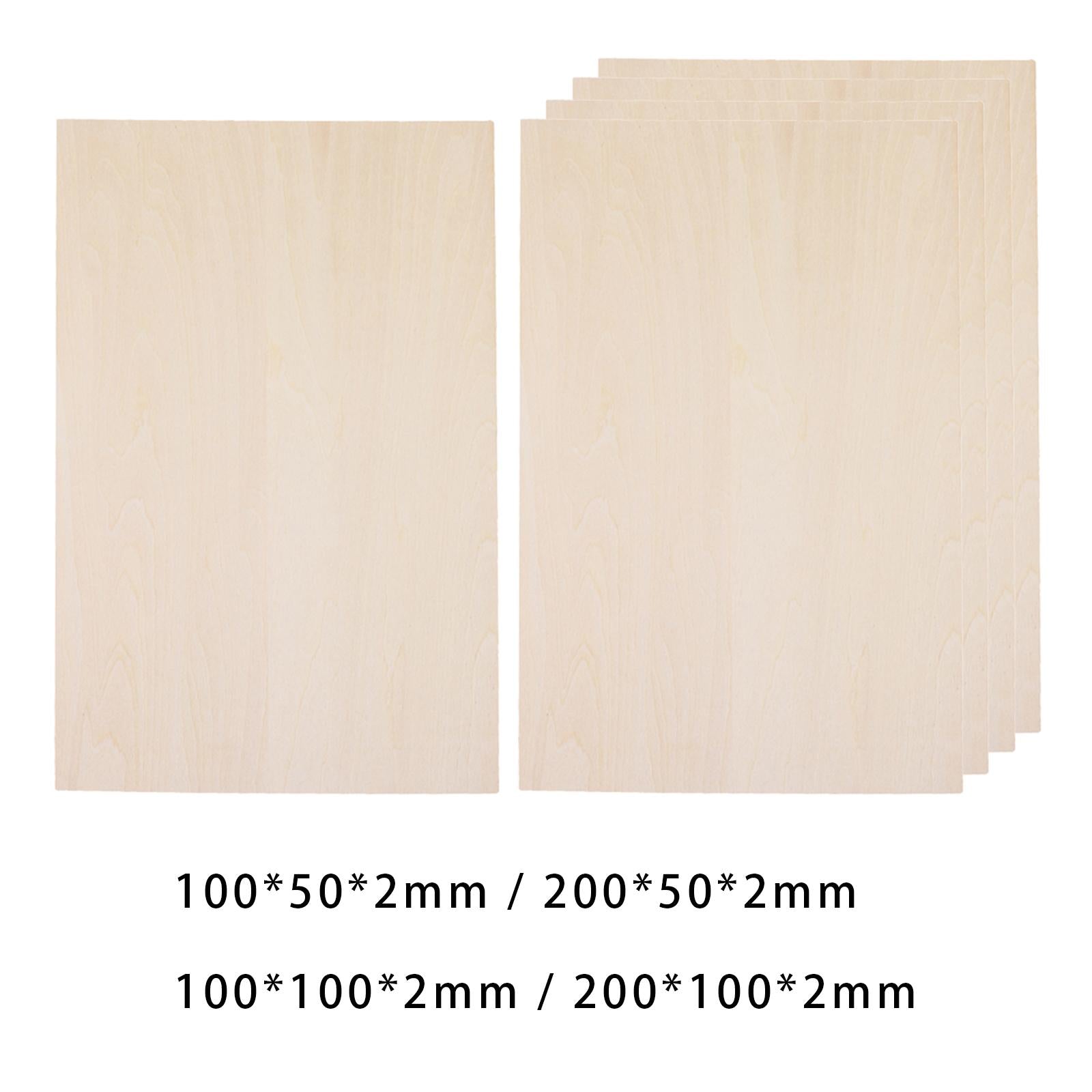 2x10 Pieces Wood Sheets Board Thin Plywood Board for Making Plane Model Crafts 100x50x2mm