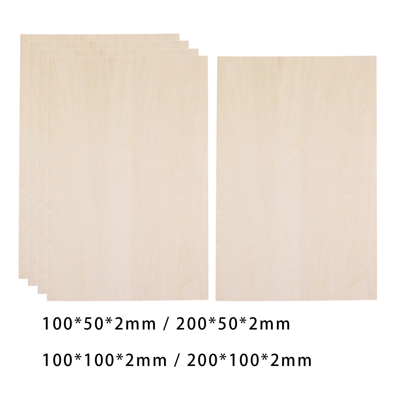 3x10 Pieces Wood Sheets Board Thin Plywood Board for Making Plane Model Crafts 100x50x2mm