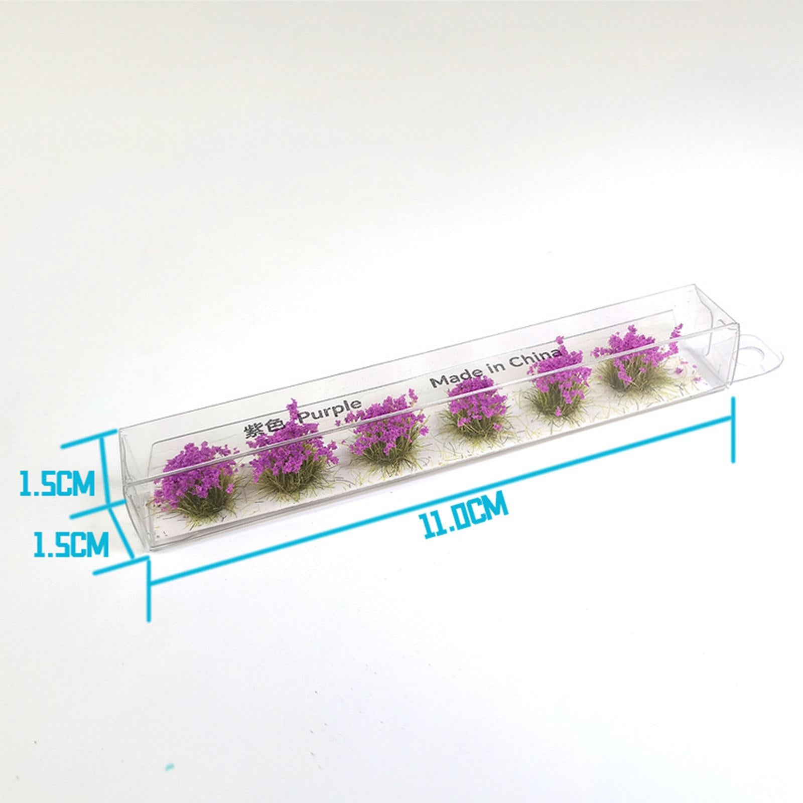 4xMiniature Flower Cluster for Miniature Scenery Architectural Decor Violet