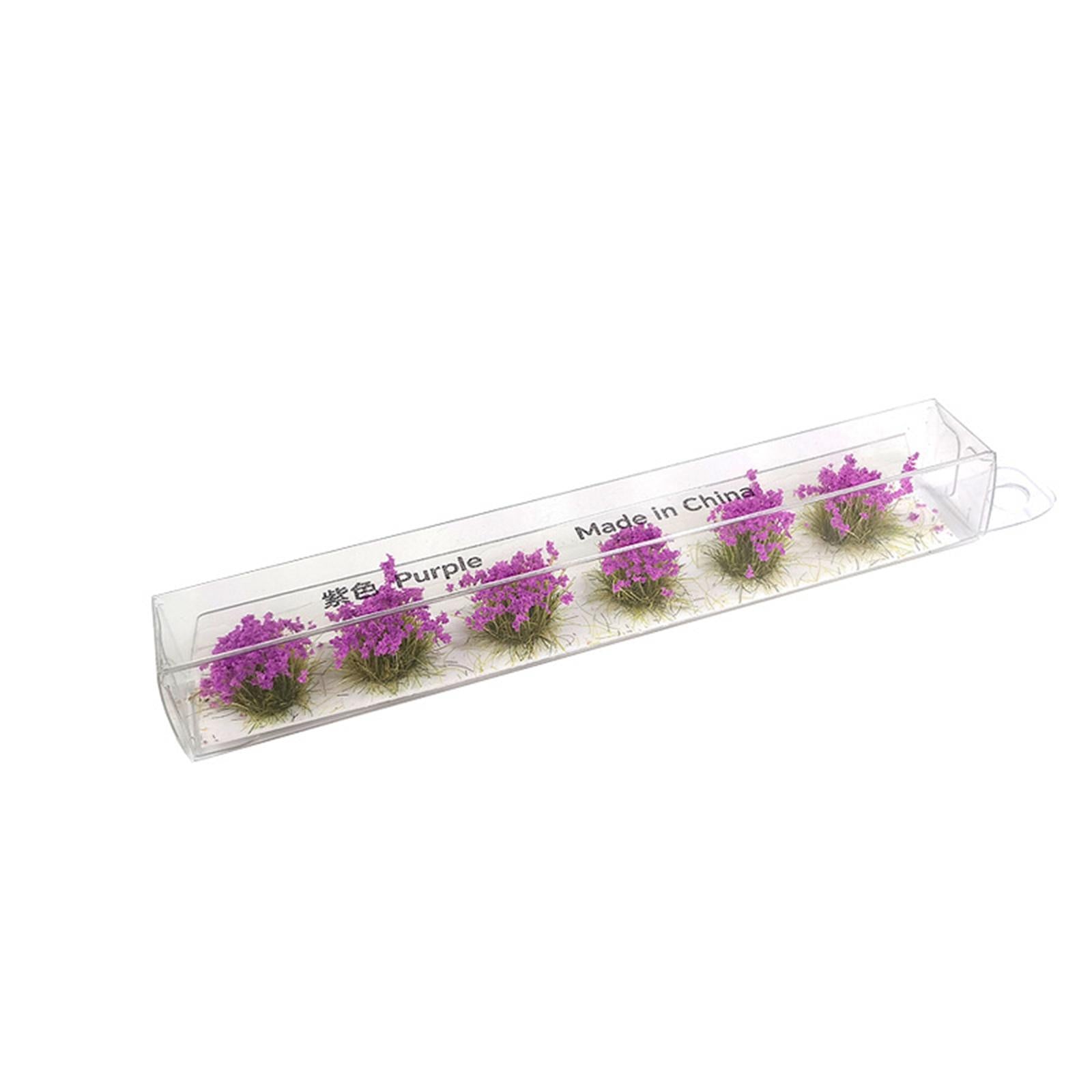 3xMiniature Flower Cluster for Miniature Scenery Architectural Decor Violet