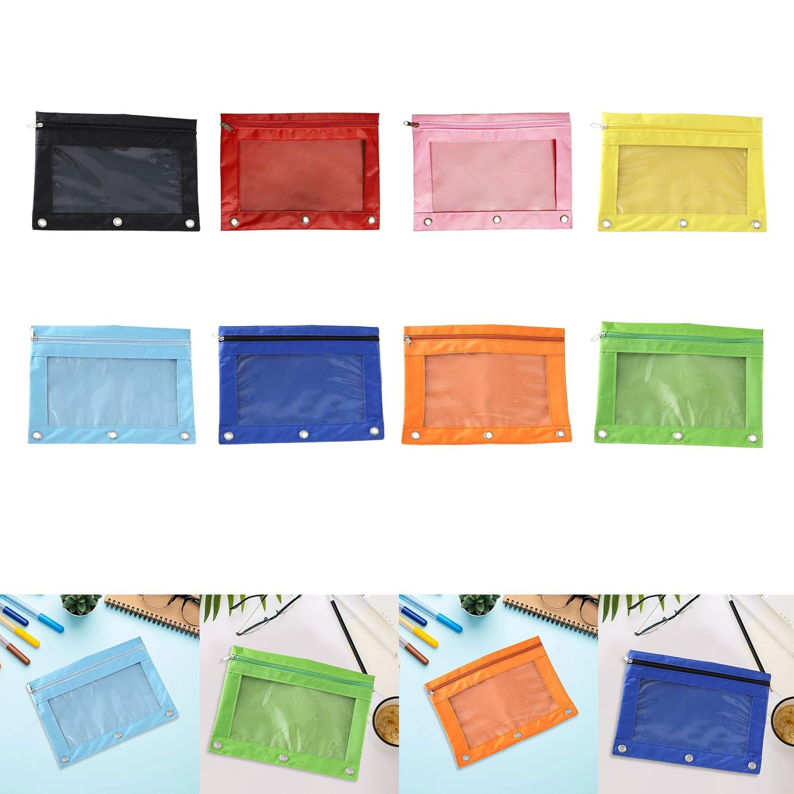 3xPencil Pouch Office Stationery Organizer Pencil Case for Children Teen Gifts Black