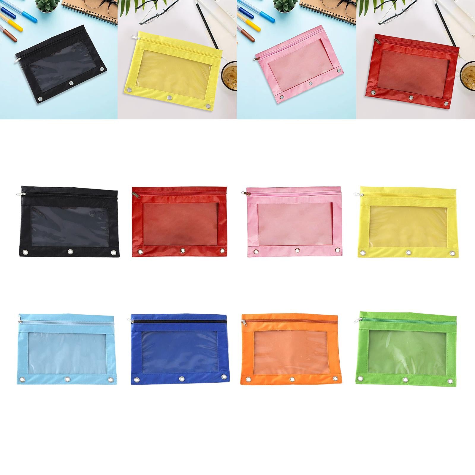 3xPencil Pouch Office Stationery Organizer Pencil Case for Children Teen Gifts Black