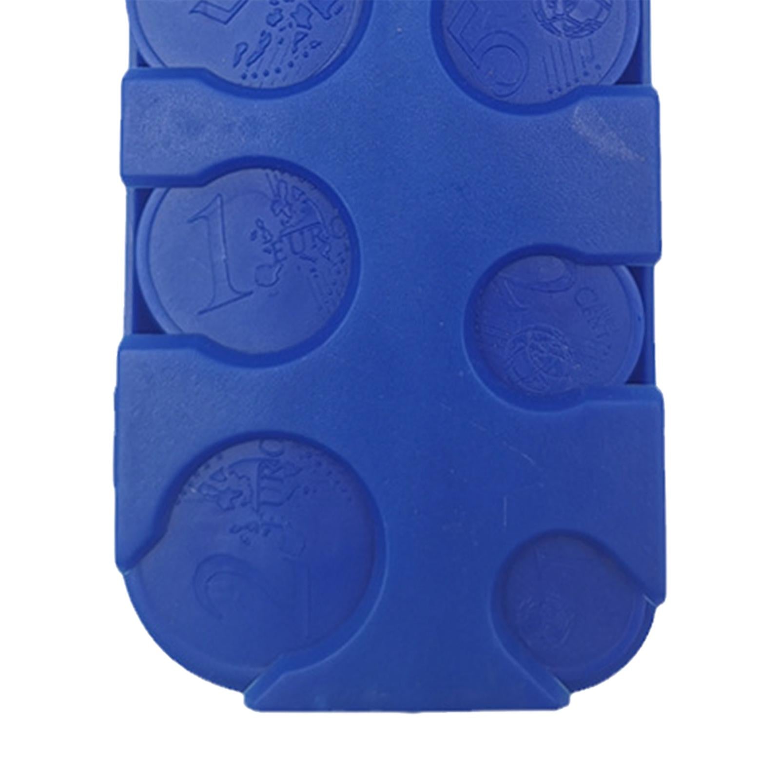 4xCoin Holder Euro Storage Organizer Box Coins Collection Lidded Coin Dispenser blue