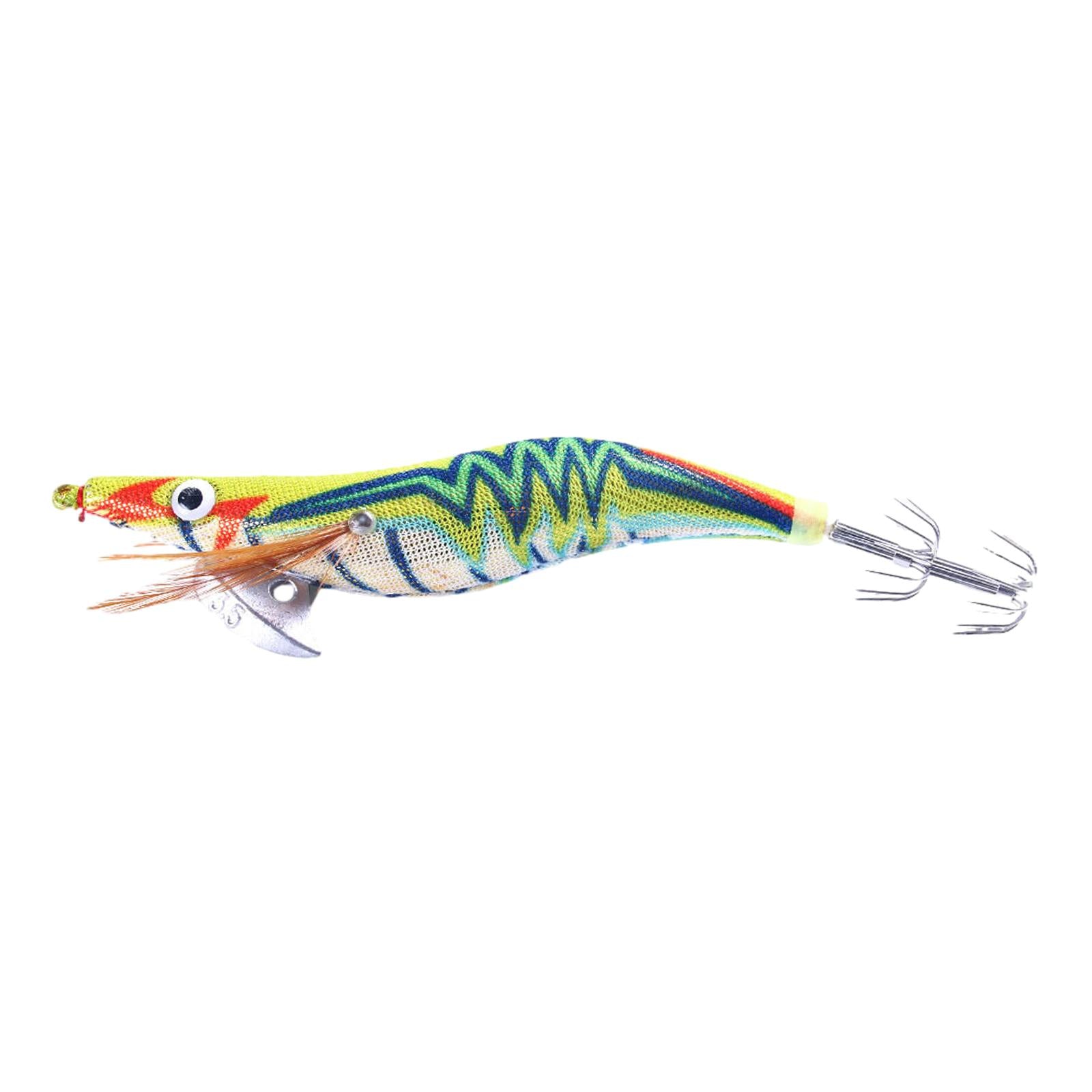 2xLuminous Squid Jig Hooks 14cm Artificial Squid Jig Lures Durable Squid Hooks Yellow and Green