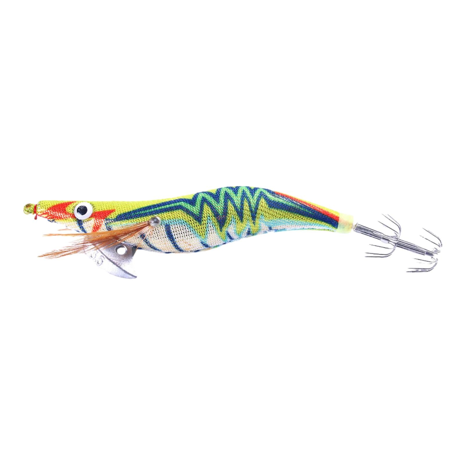 2xLuminous Squid Jig Hooks 14cm Artificial Squid Jig Lures Durable Squid Hooks Yellow and Green