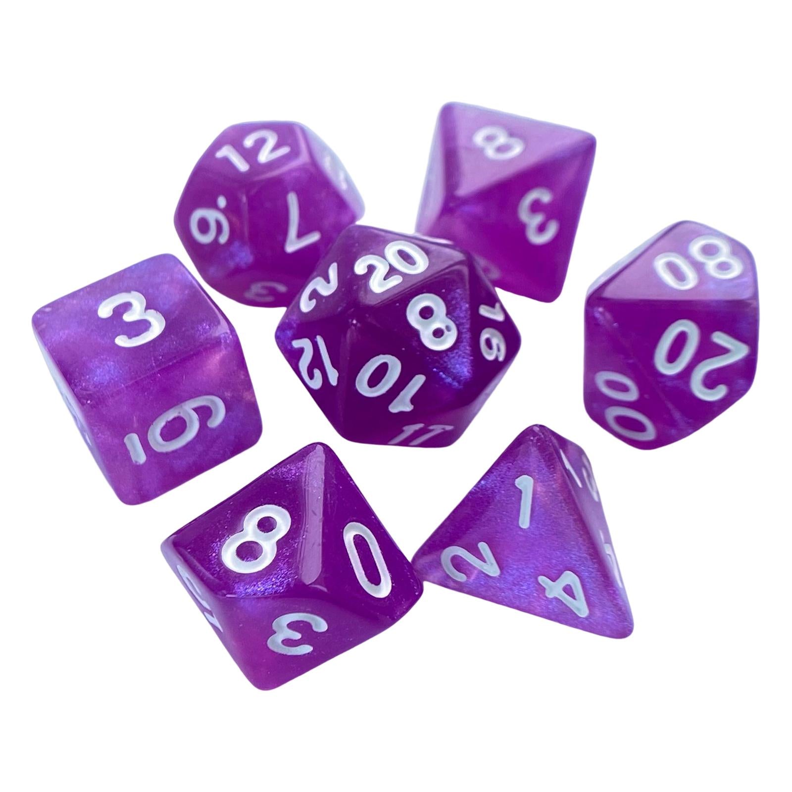 3x7 Pieces Polyhedral Dices Set Game Dices for Party Game Table Game Card Game Violet