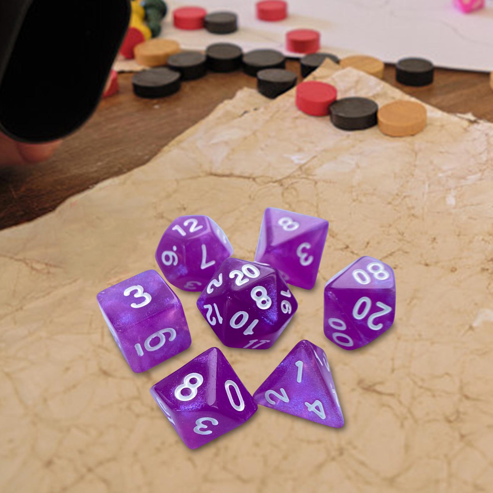 2x7 Pieces Polyhedral Dices Set Game Dices for Party Game Table Game Card Game Violet