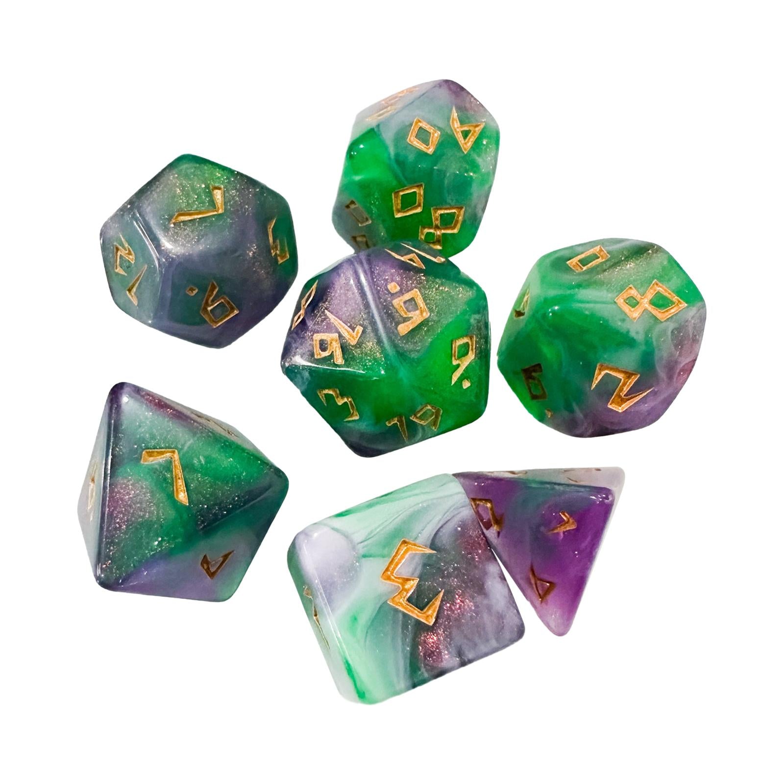 4x7Pcs Polyhedral Dice D4 D6 D8 D10 D12 D20 for Party Favors Role Playing Gift Style B