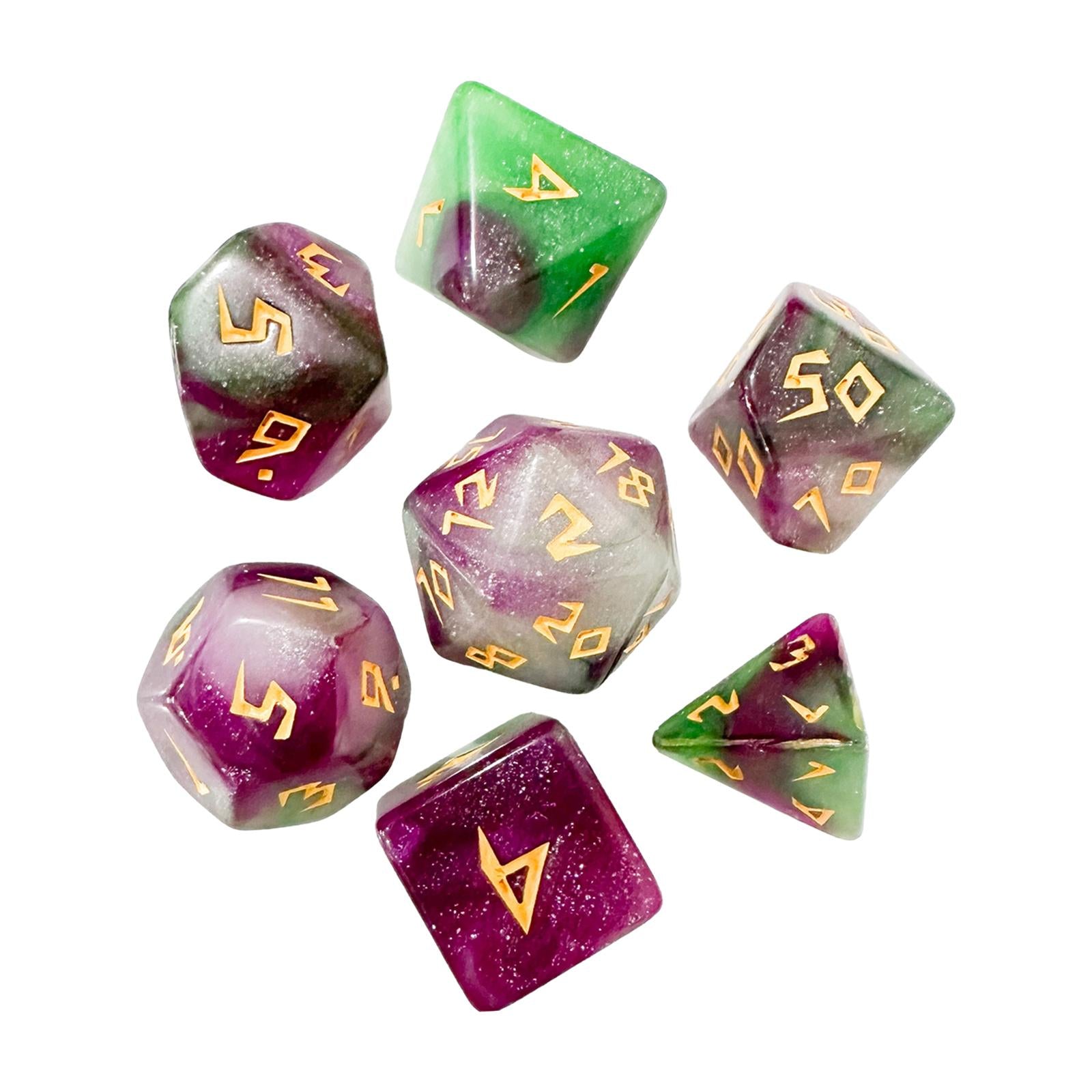 3x7Pcs Polyhedral Dice D4 D6 D8 D10 D12 D20 for Party Favors Role Playing Gift Style E