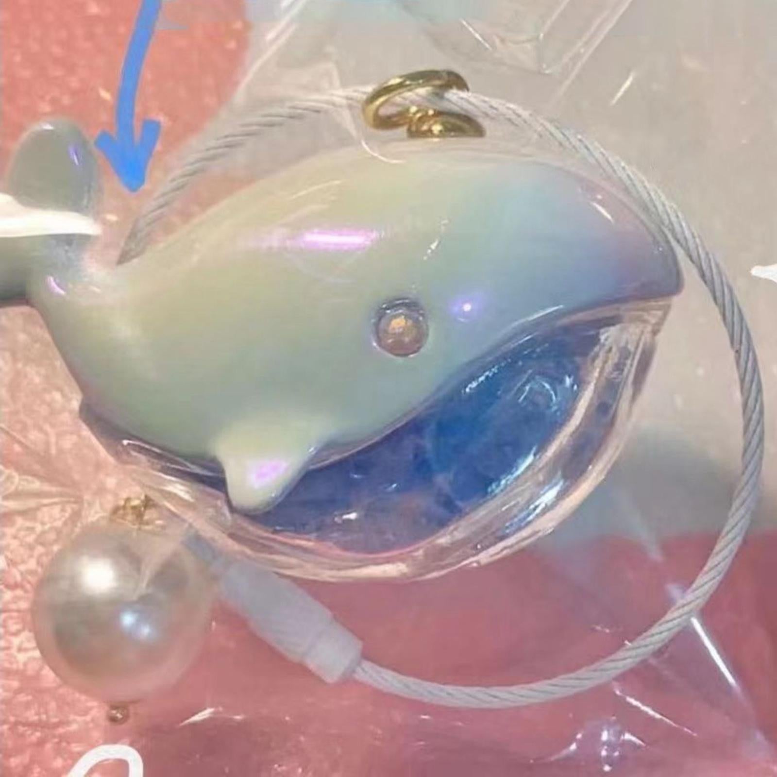2xCompact Whale Keychain Funny Portable Keyring Bag Pendant for Tote Car Handbag