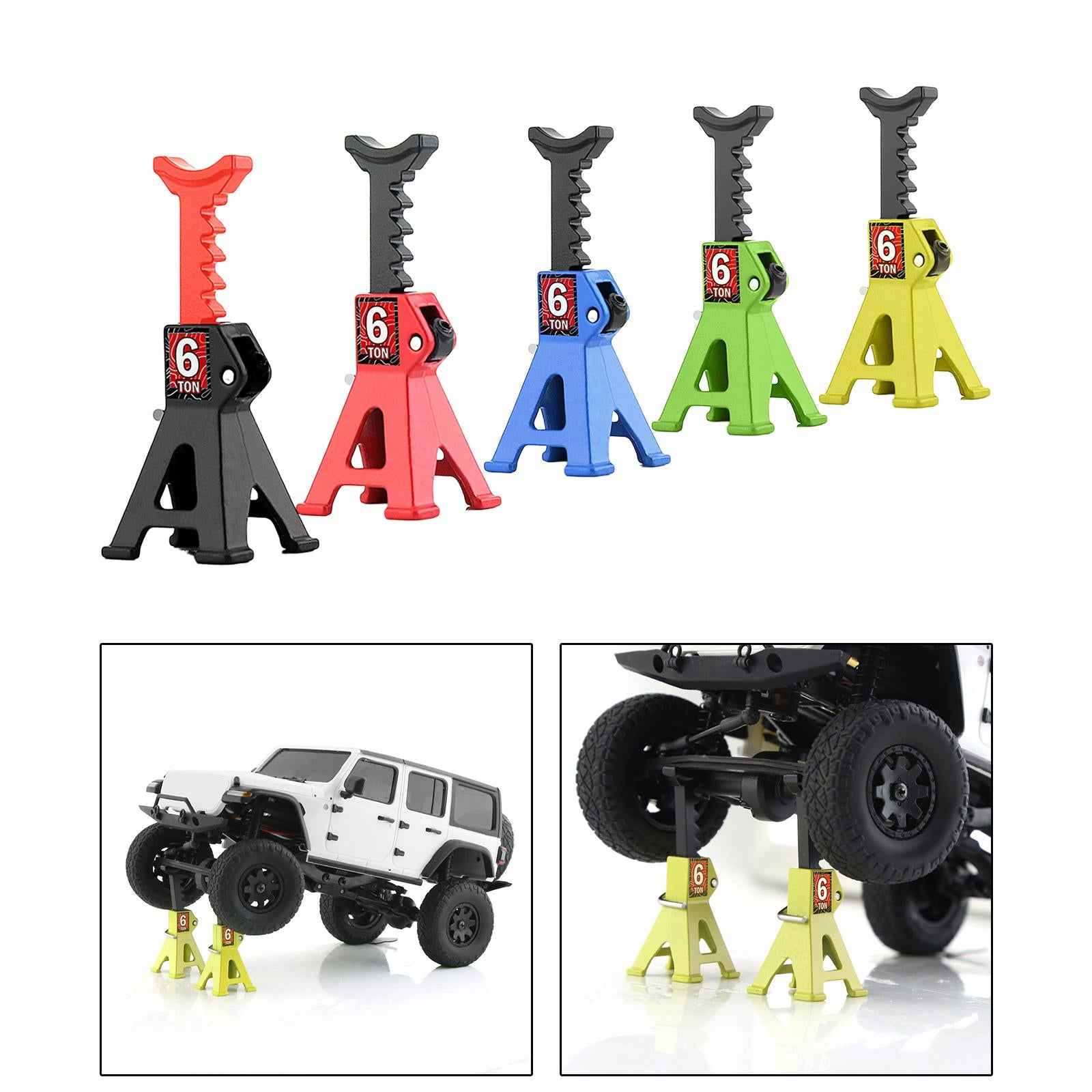 6 Ton Scale Jack Stand Durable Simulation Lifting Jack for 1:12 1:28 Crawler black