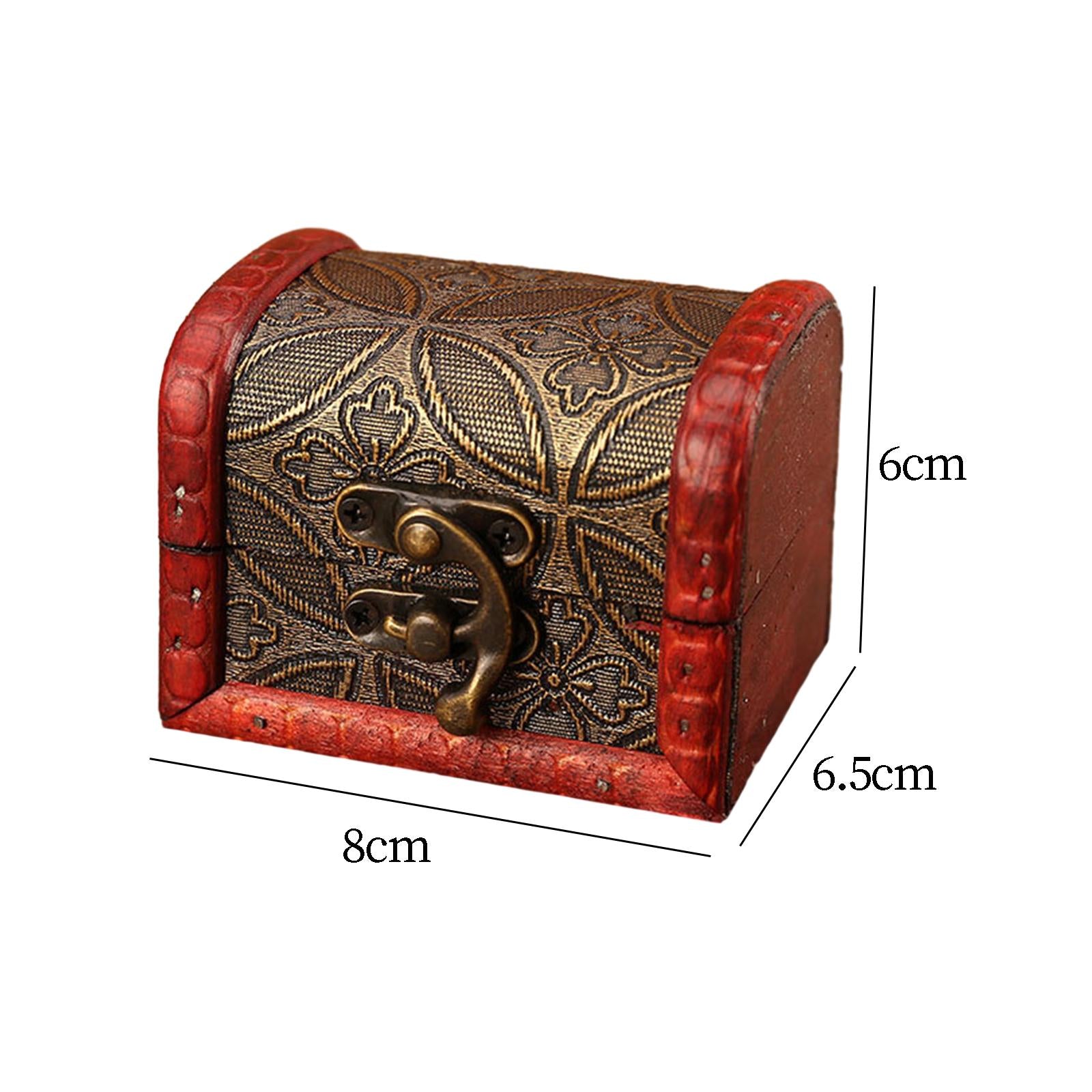 4xDecorative Storage Box Decor Wooden Box for Earrings Hairpins Bracelets Style C