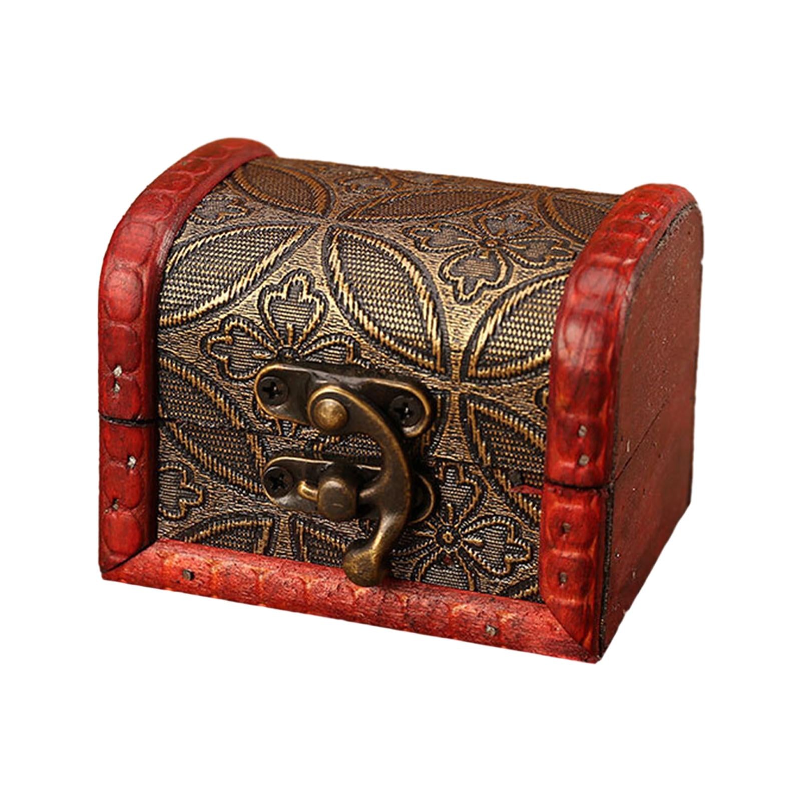 2xDecorative Storage Box Decor Wooden Box for Earrings Hairpins Bracelets Style C