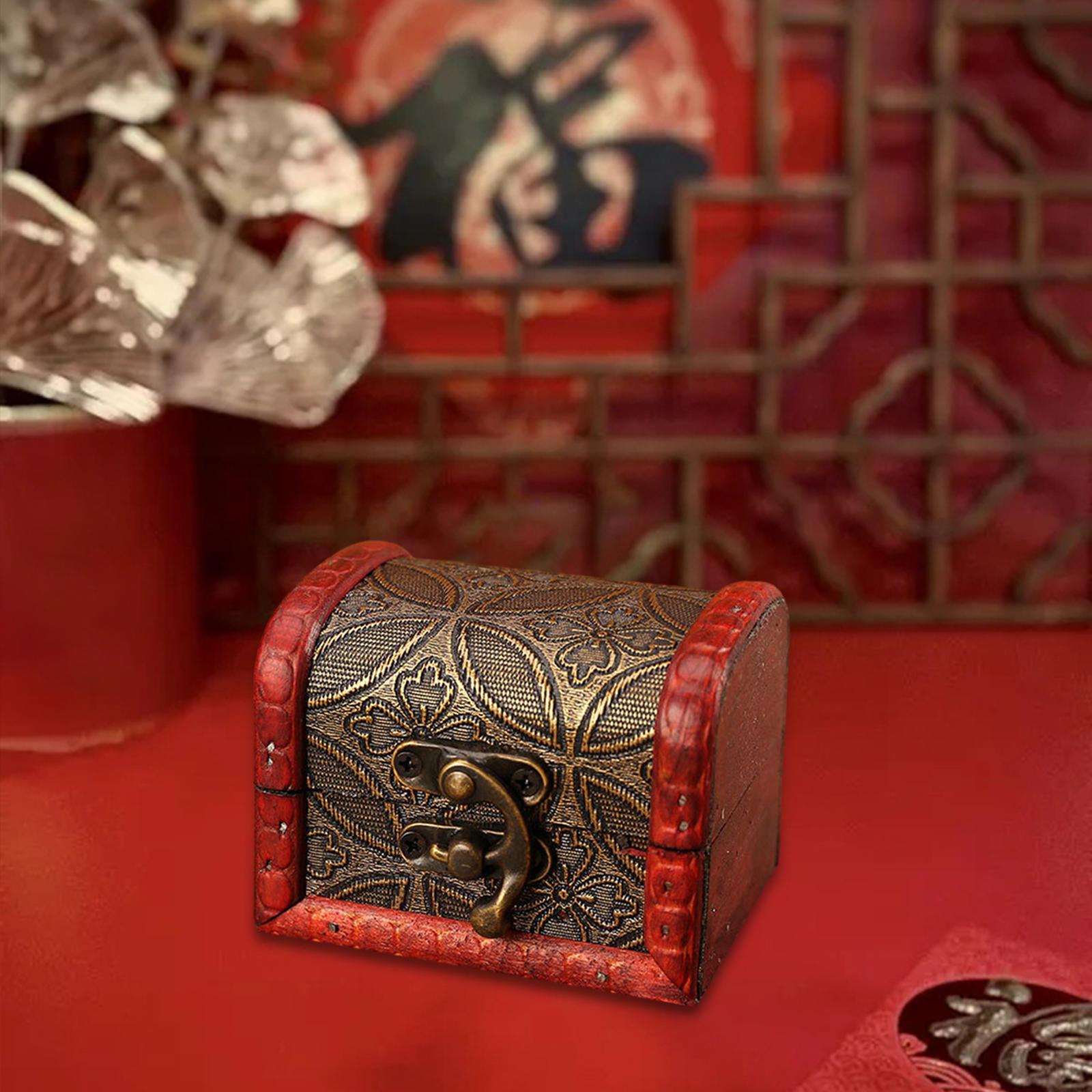 3xDecorative Storage Box Decor Wooden Box for Earrings Hairpins Bracelets Style C