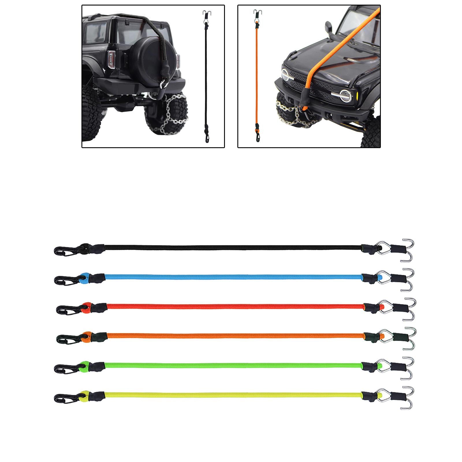 3xRC Crawler Winch Strap 1/24 1/18 Scale RC Crawler Rope for RC Crawler Black