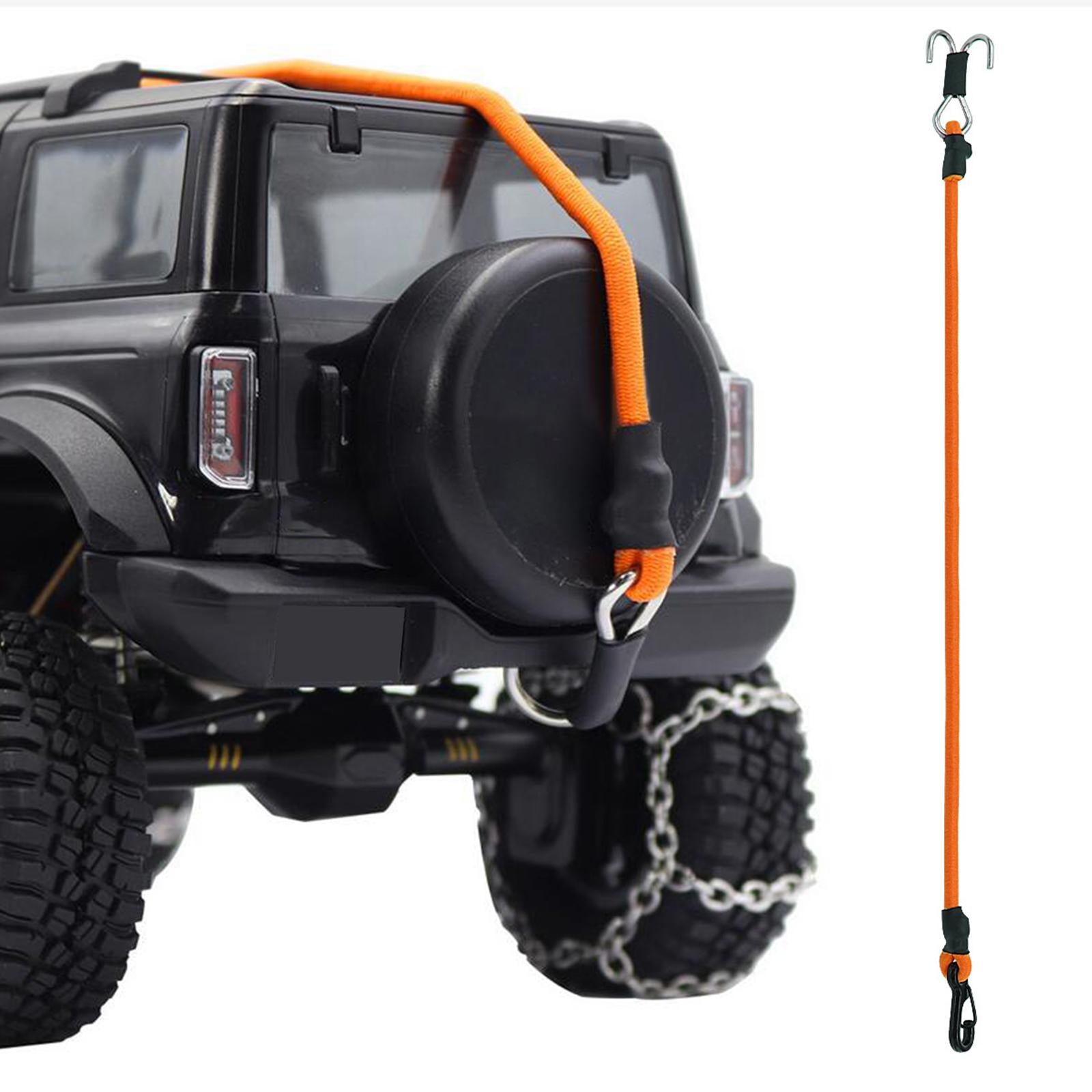 4xRC Crawler Winch Strap 1/24 1/18 Scale RC Crawler Rope for RC Crawler Orange