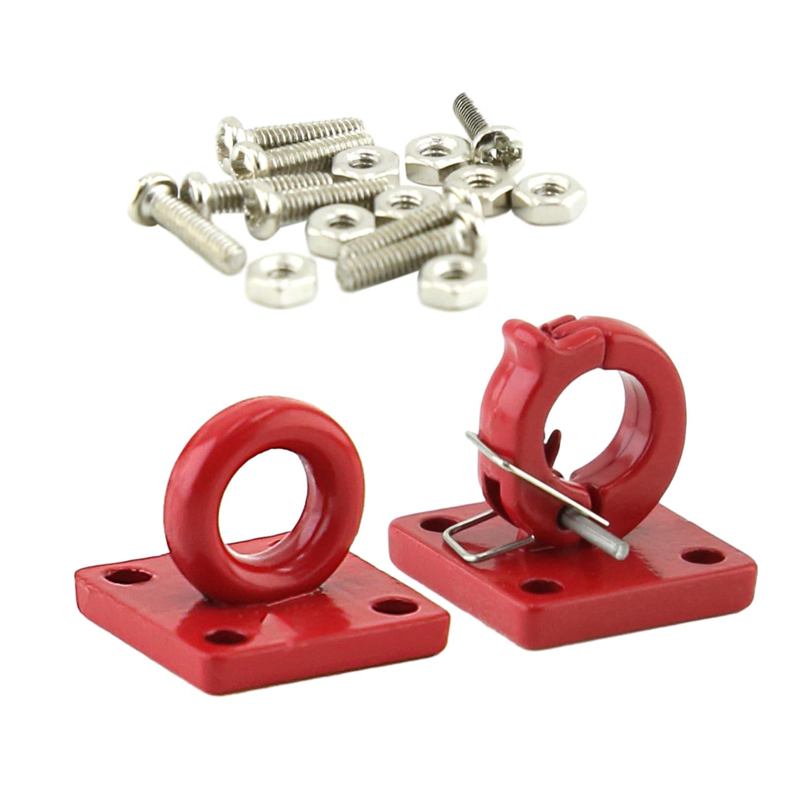 2x2x 1/10 RC Crawler Trailer Towing Buckle Accessories Universal Red Tow Hooks