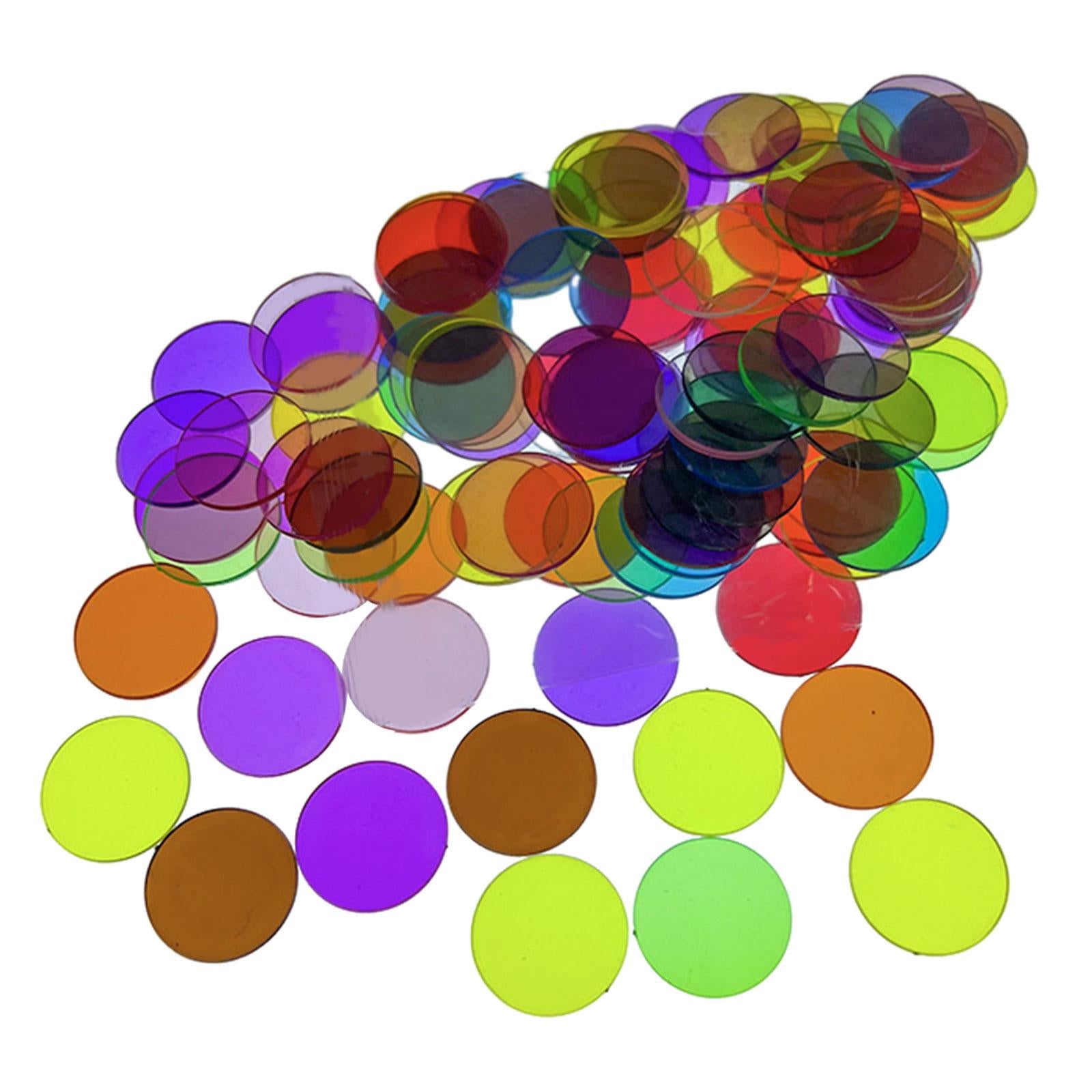 4x100x Math Counters for Kids Bingo Counting Chips for Classroom Office Lodges 19mm clear