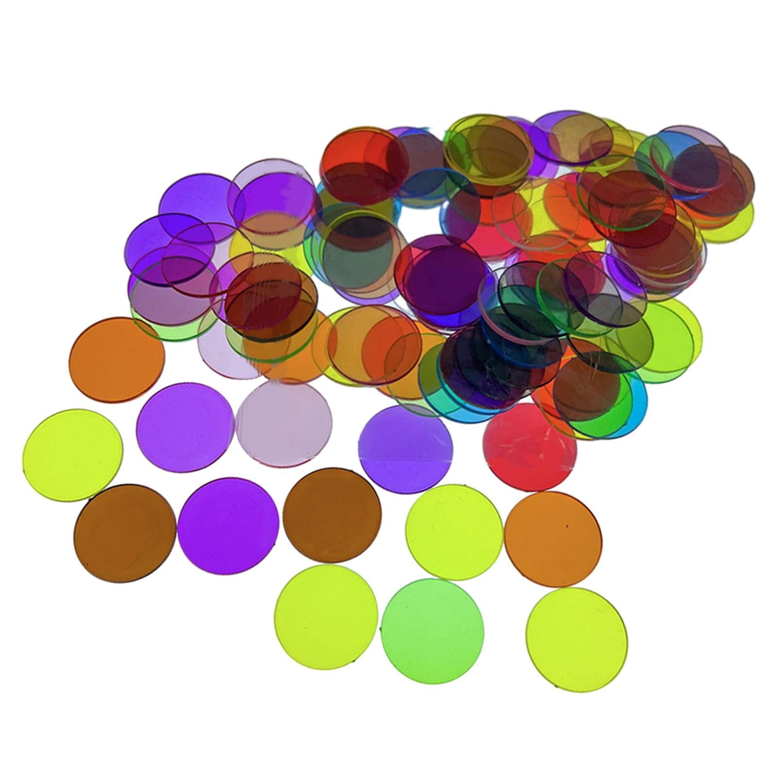 4x100x Math Counters for Kids Bingo Counting Chips for Classroom Office Lodges 19mm clear