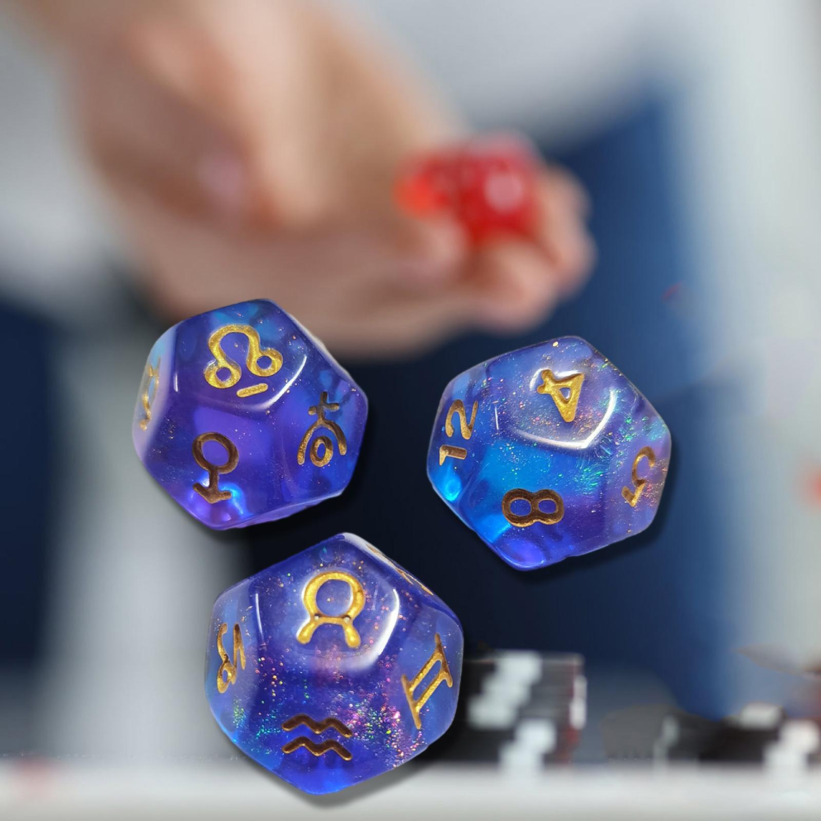 2x3 Pieces D12 Polyhedral Dice Astrology Dices for Card Game Role Playing Game Style G