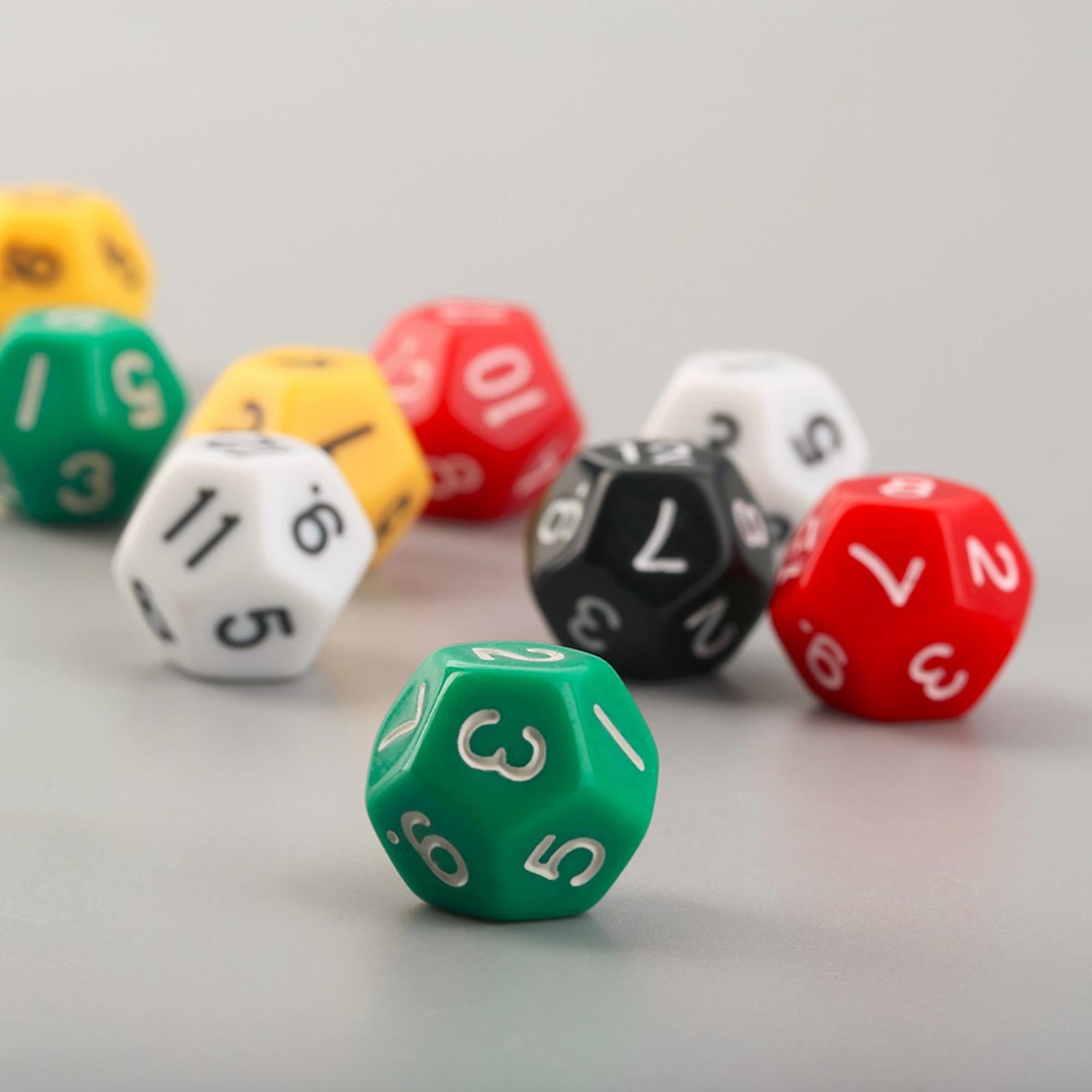 3x10Pcs 12 Sided Dice Acrylic Dice for Party Game Table Game Role Playing Game