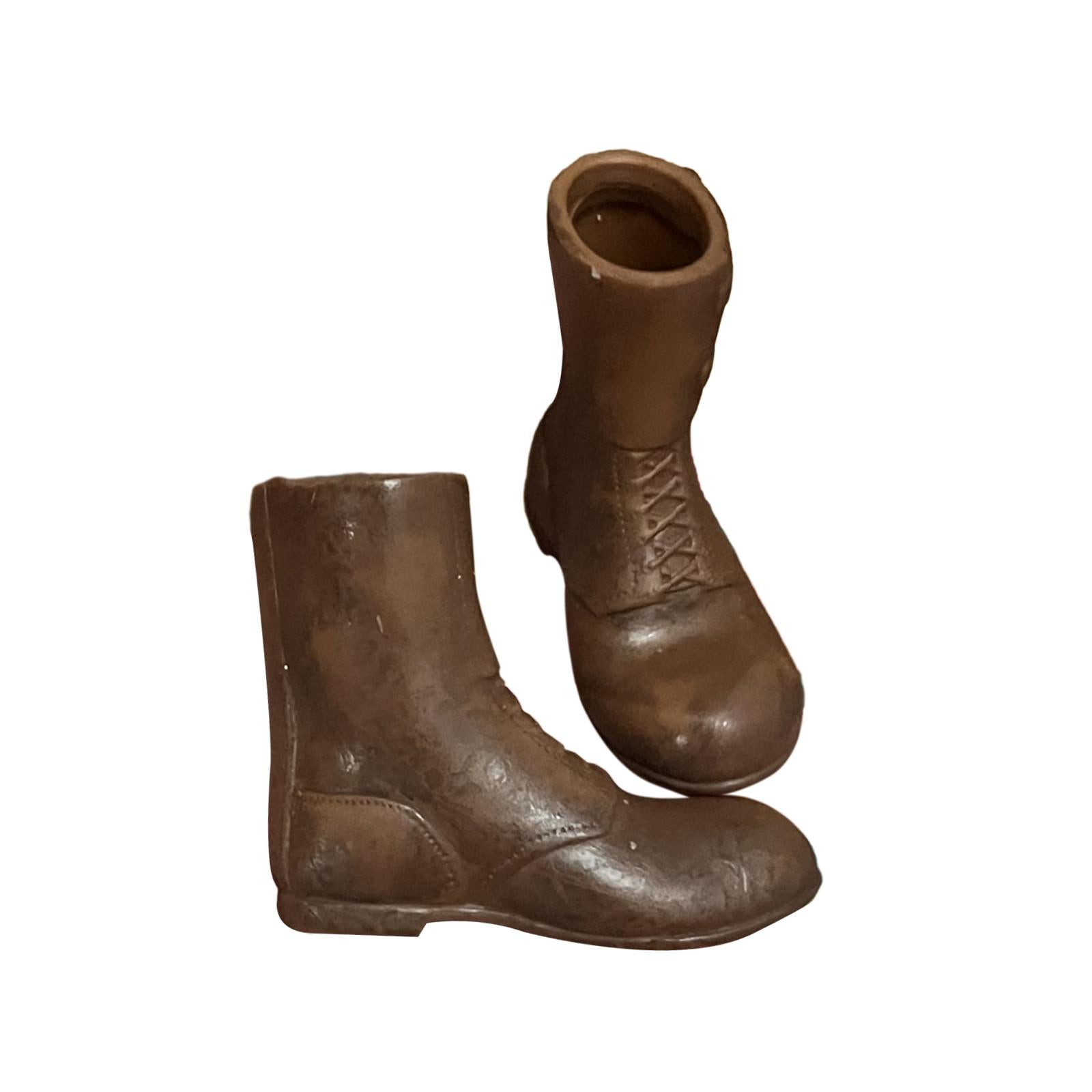 3x1/6 Man's Shoes Work Boot Footwear Fashion for 12'' Male Figure Doll Costume Brown