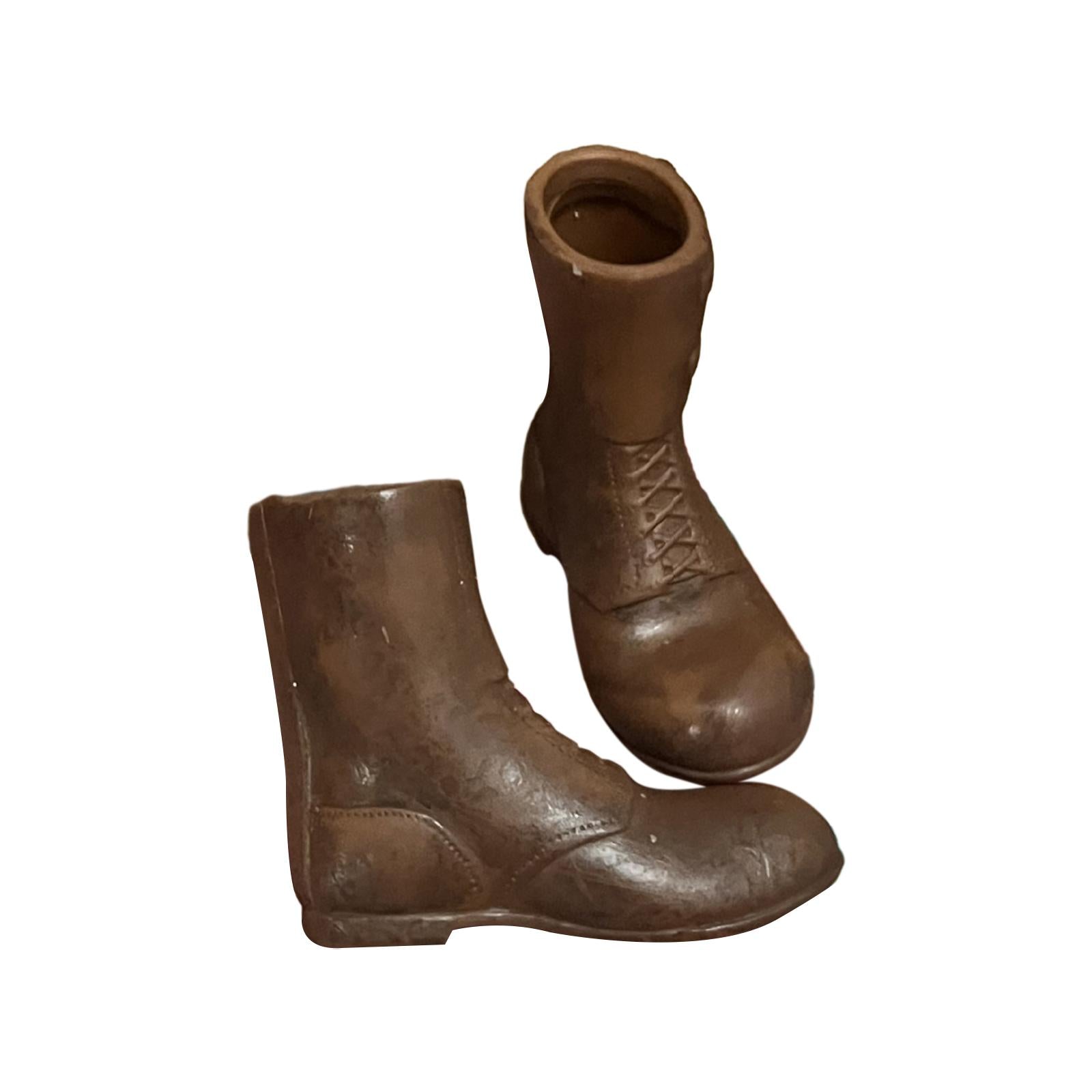 4x1/6 Man's Shoes Work Boot Footwear Fashion for 12'' Male Figure Doll Costume Brown