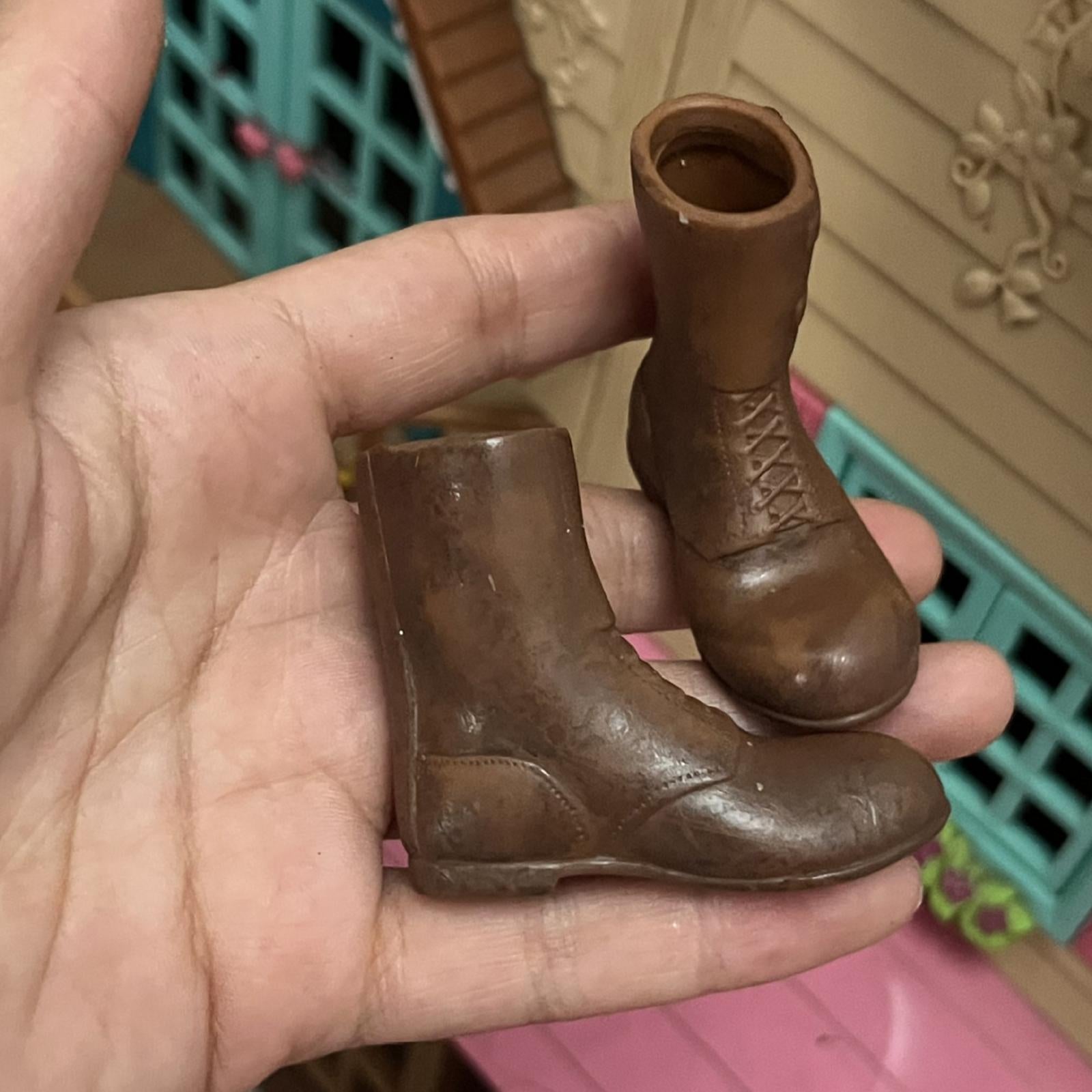 4x1/6 Man's Shoes Work Boot Footwear Fashion for 12'' Male Figure Doll Costume Brown