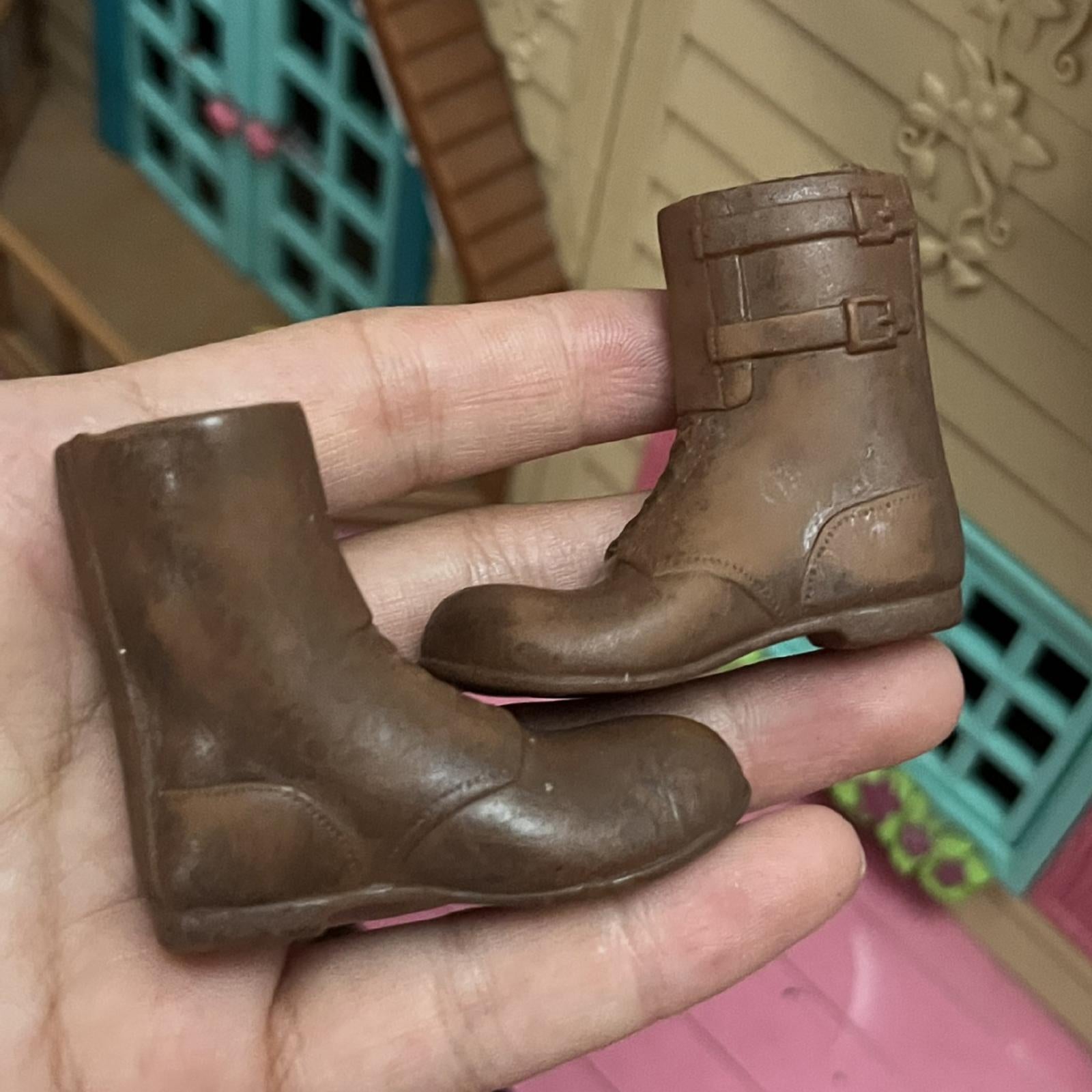 4x1/6 Man's Shoes Work Boot Footwear Fashion for 12'' Male Figure Doll Costume Brown