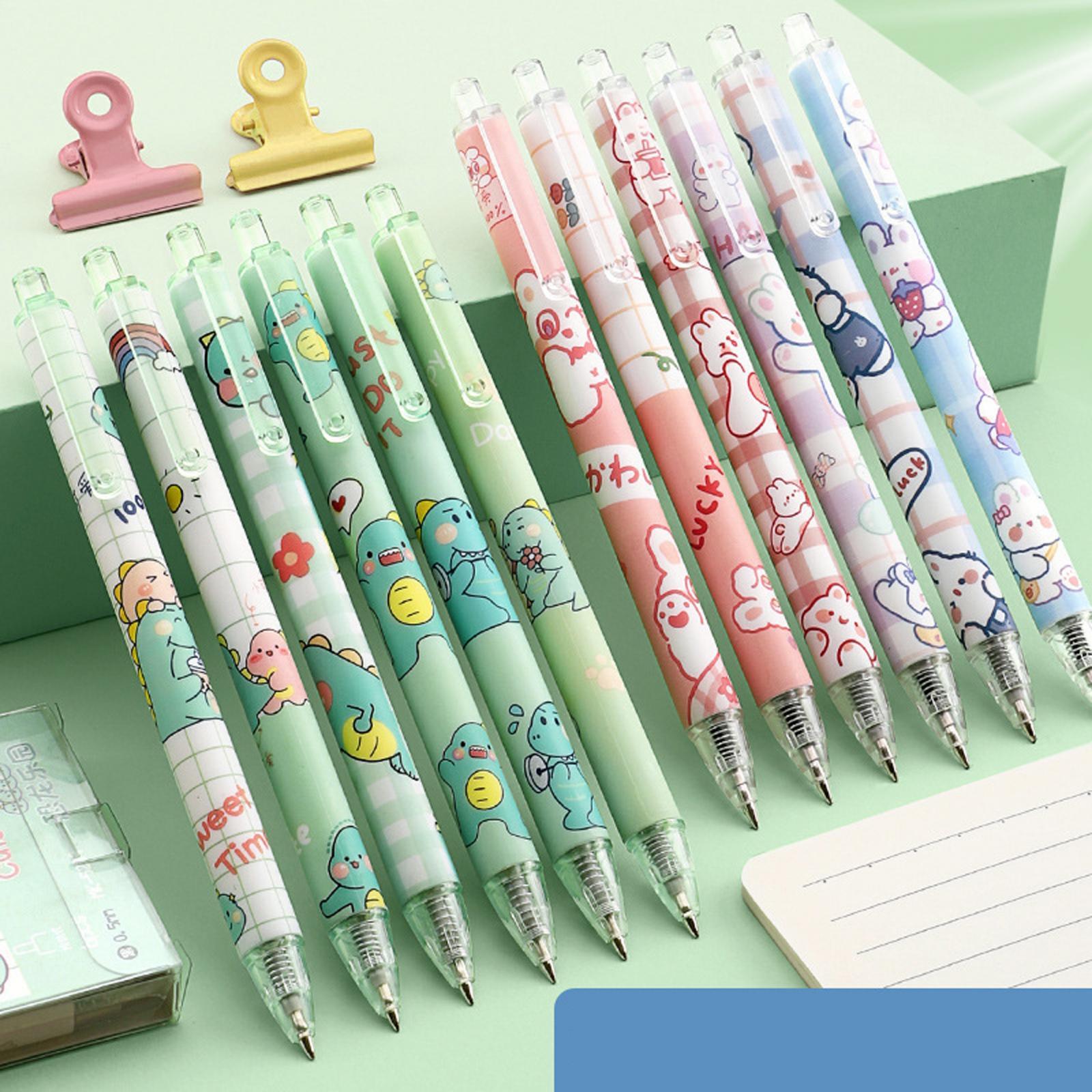 2x6Pcs Rollerball Pens Retractable Ballpoint Pens for Students Kids Journaling Astronaut