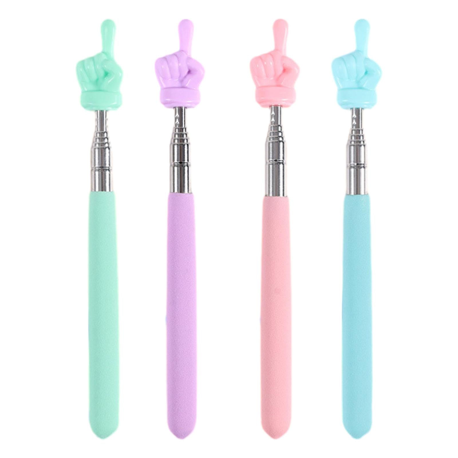 4x2 Pieces Extendable Finger Pointer Sticks Telescopic Teachers Finger Pointer Pink Blue