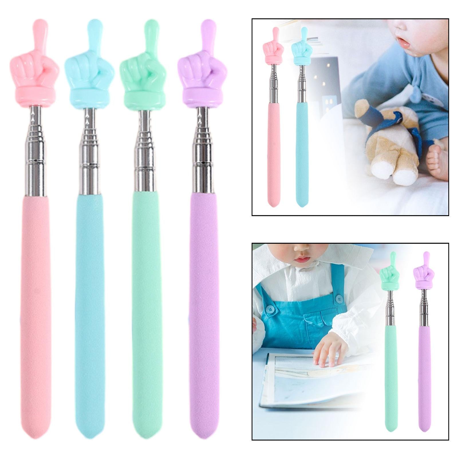 2x2 Pieces Extendable Finger Pointer Sticks Telescopic Teachers Finger Pointer Pink Blue