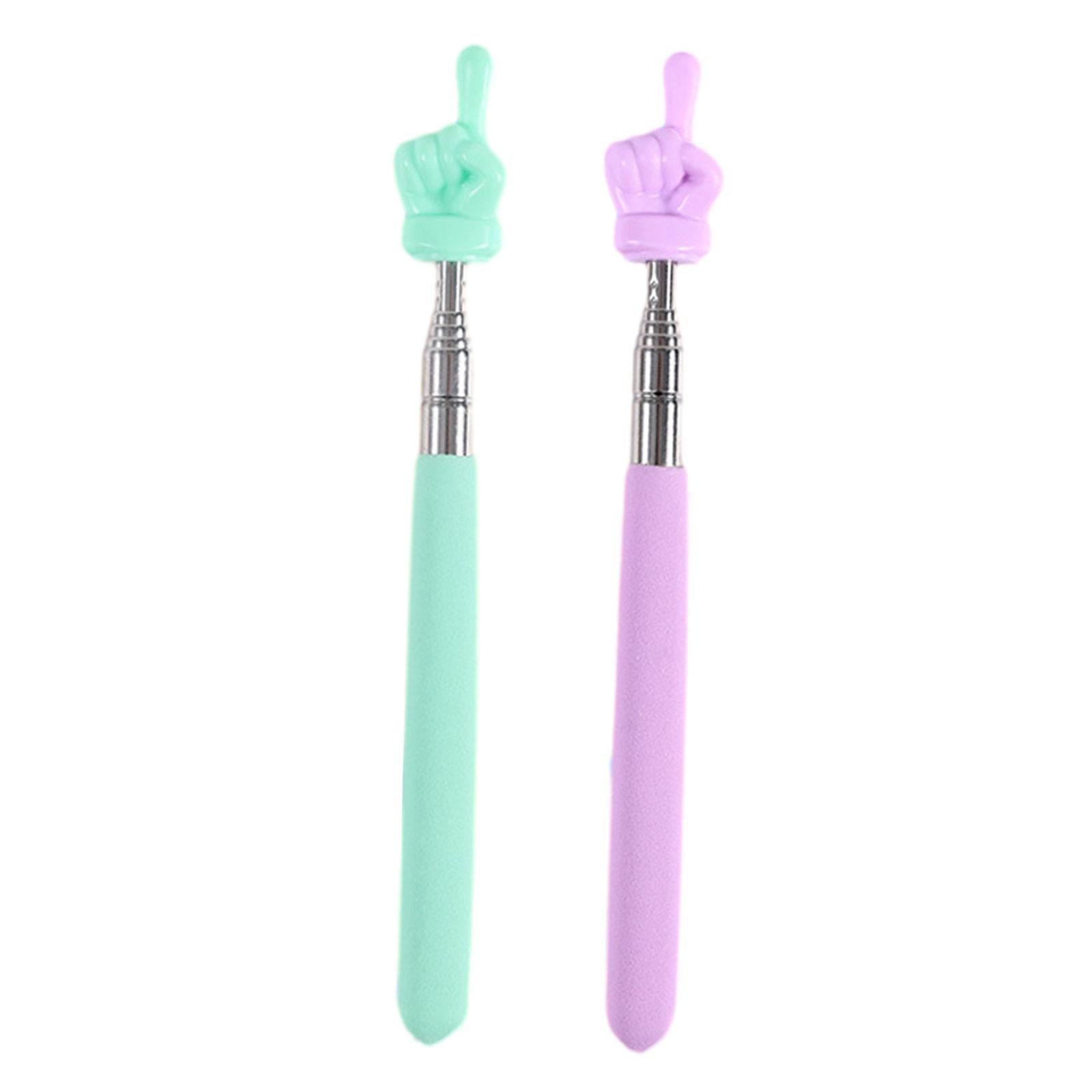 4x2 Pieces Extendable Finger Pointer Sticks Telescopic Teachers Finger Pointer Green Violet