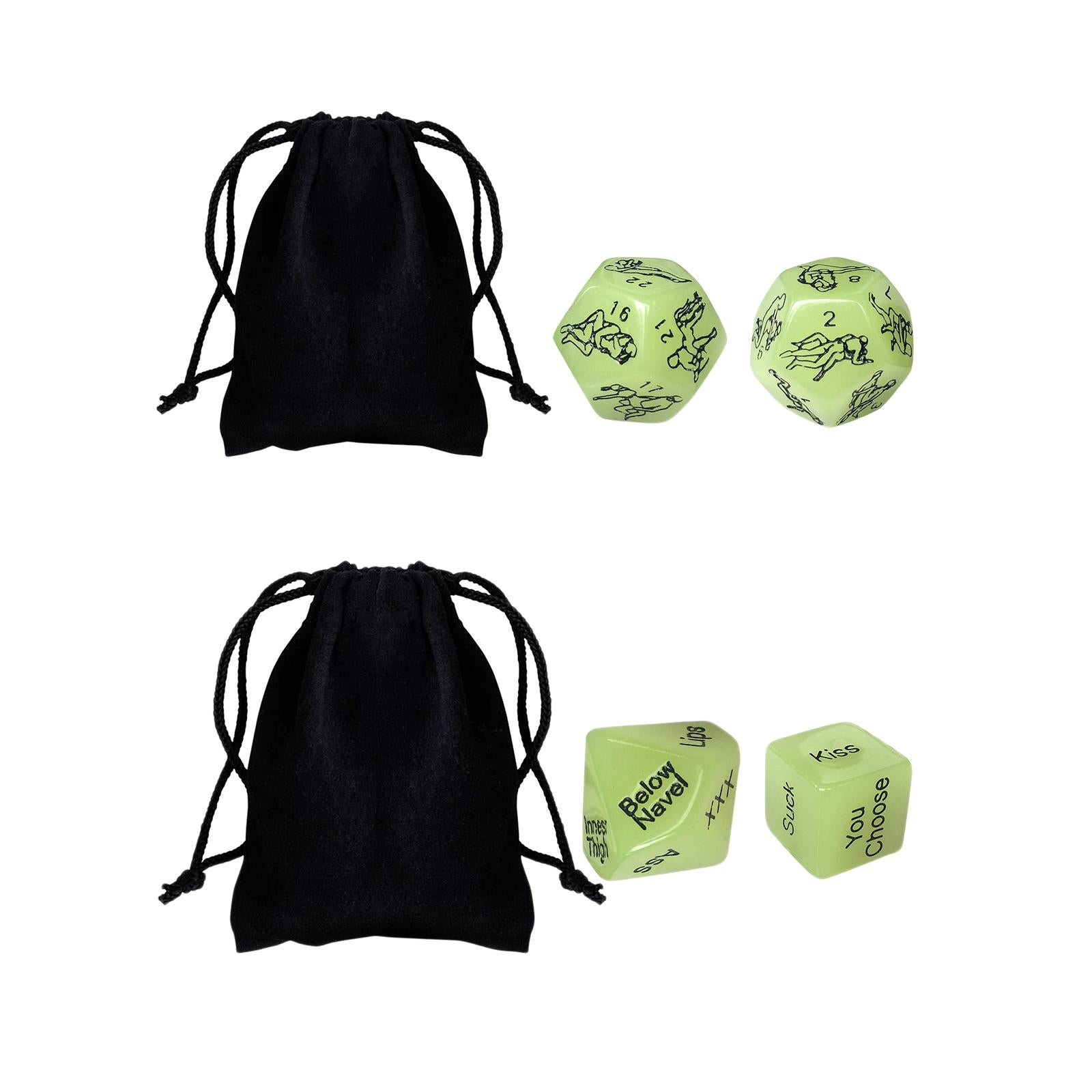 3x2 Pieces Couples Multi Sided Game Dices for Valentines Day Bedroom Card Game position