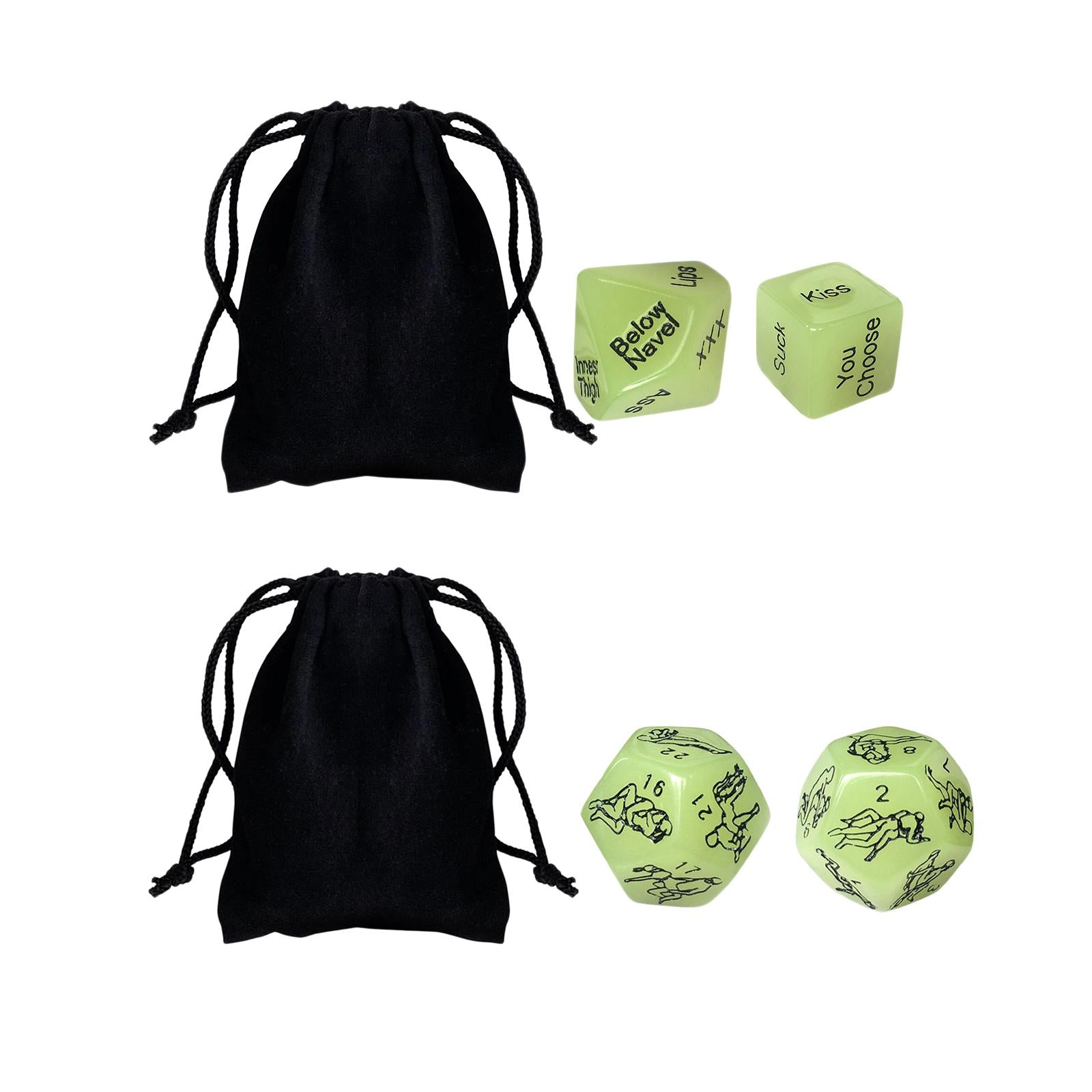 2x2 Pieces Couples Multi Sided Game Dices for Valentines Day Bedroom Card Game position