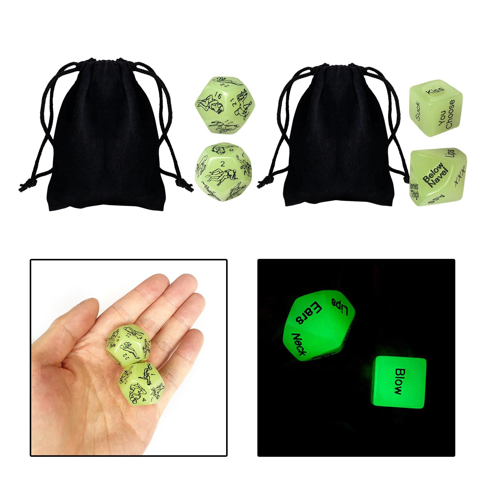 2x2 Pieces Couples Multi Sided Game Dices for Valentines Day Bedroom Card Game position