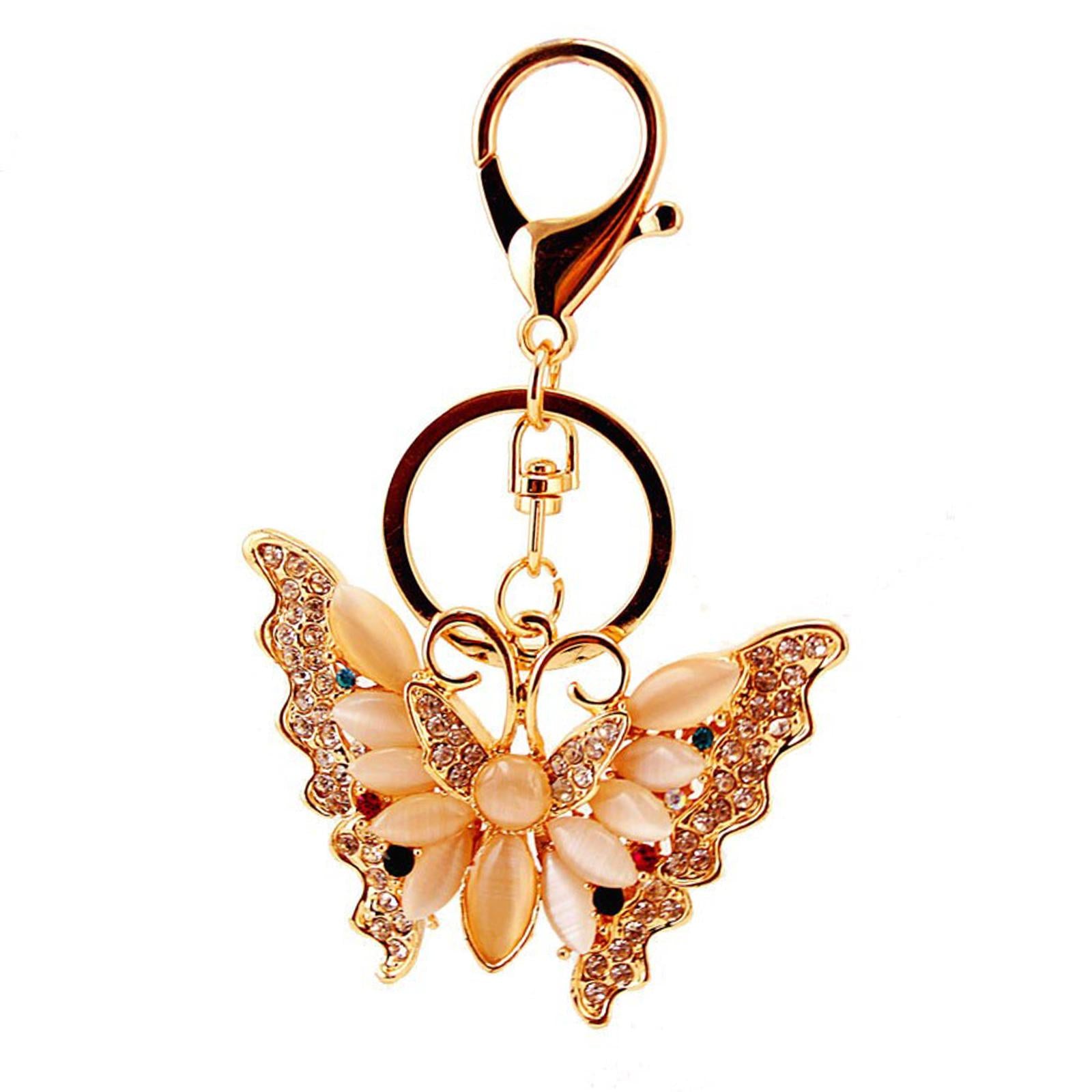 4xButterfly Keychain Gold Jewelry Accessory Backpack Keychains for Women Girls
