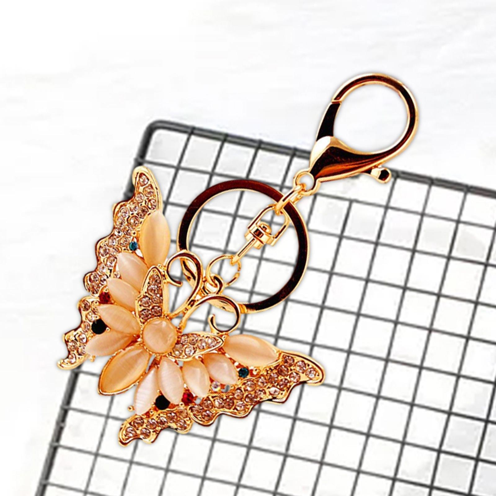 3xButterfly Keychain Gold Jewelry Accessory Backpack Keychains for Women Girls