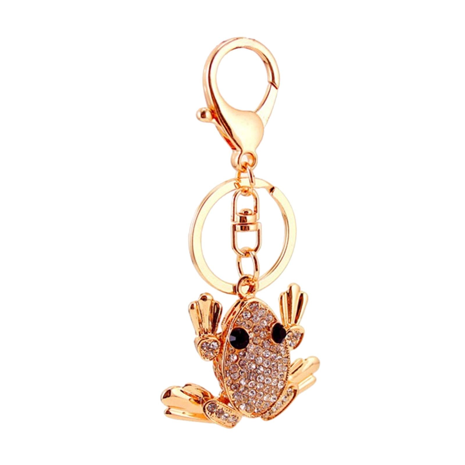4xFrog Bling Keychains Sparkling 3D Golden Bling Key Rings Holder for Women Girls