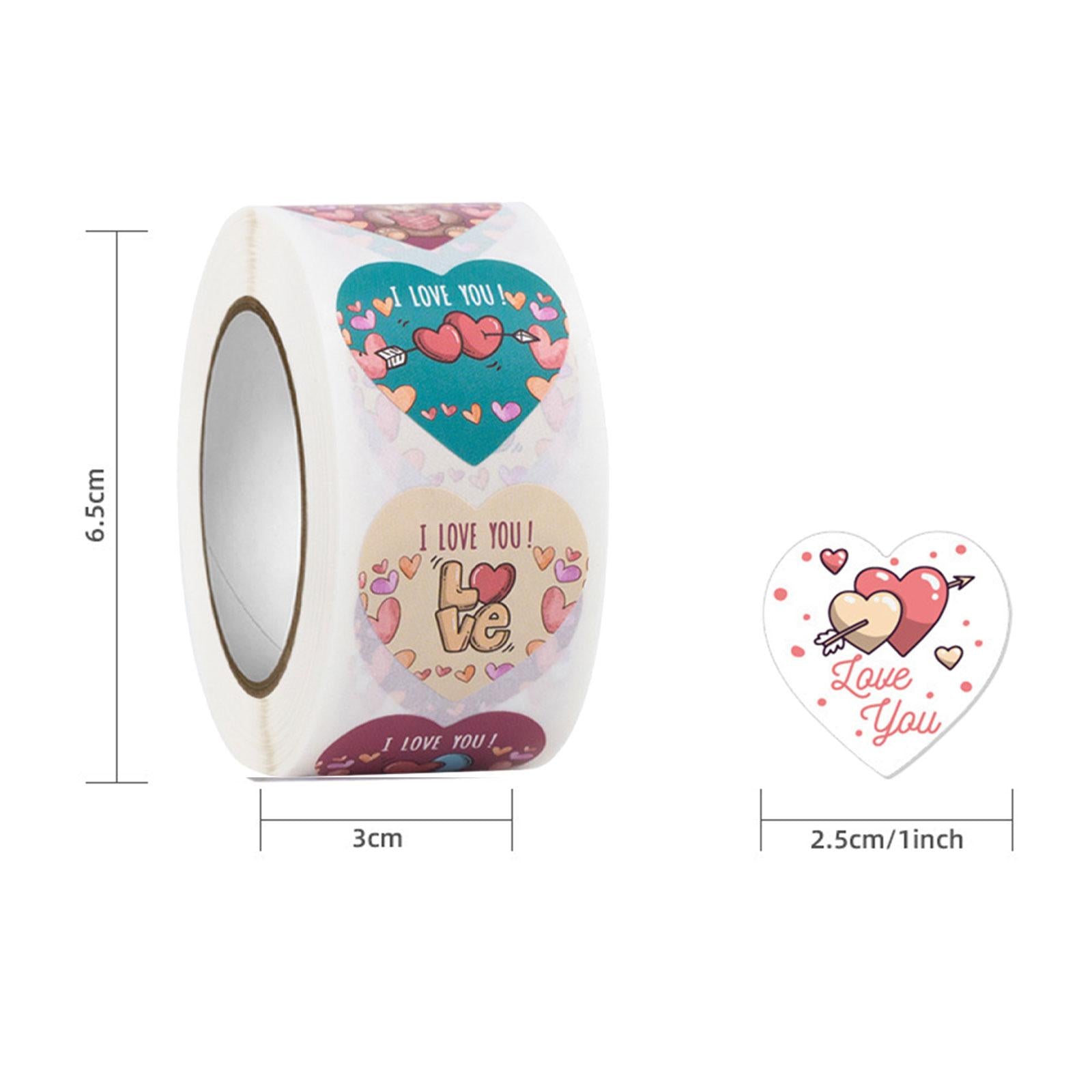 2xBulk Valentines Stickers for Crafts Love Heart Stickers for Anniversary Wall Style B