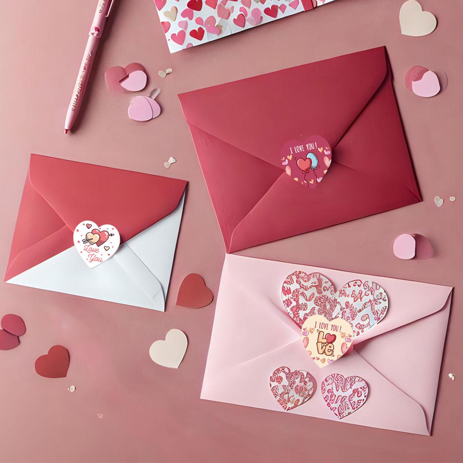 4xBulk Valentines Stickers for Crafts Love Heart Stickers for Anniversary Wall Style B
