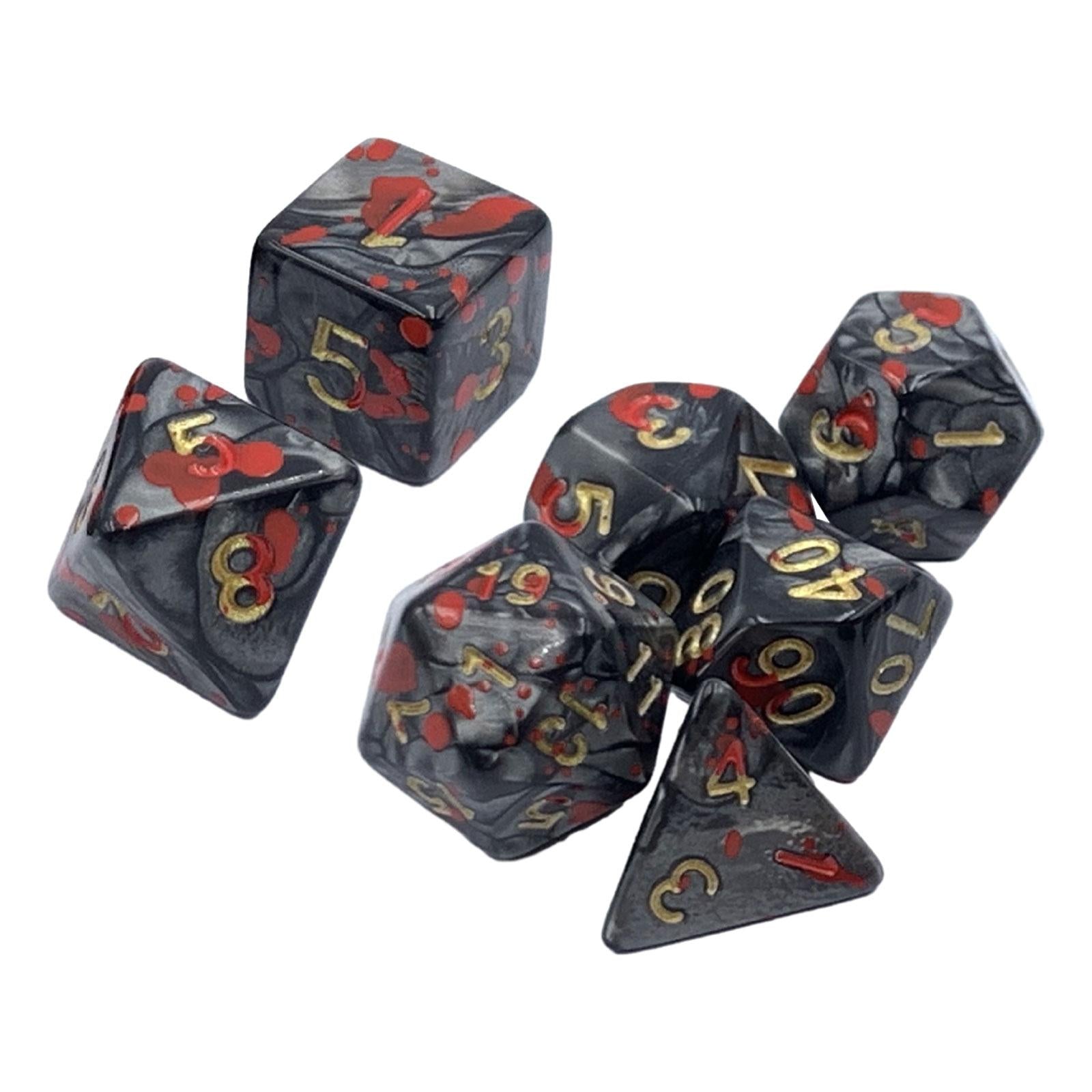 3x7 Pieces Polyhedral Dices Set Entertainment Toy for Party Game Tabletop Game Black Red