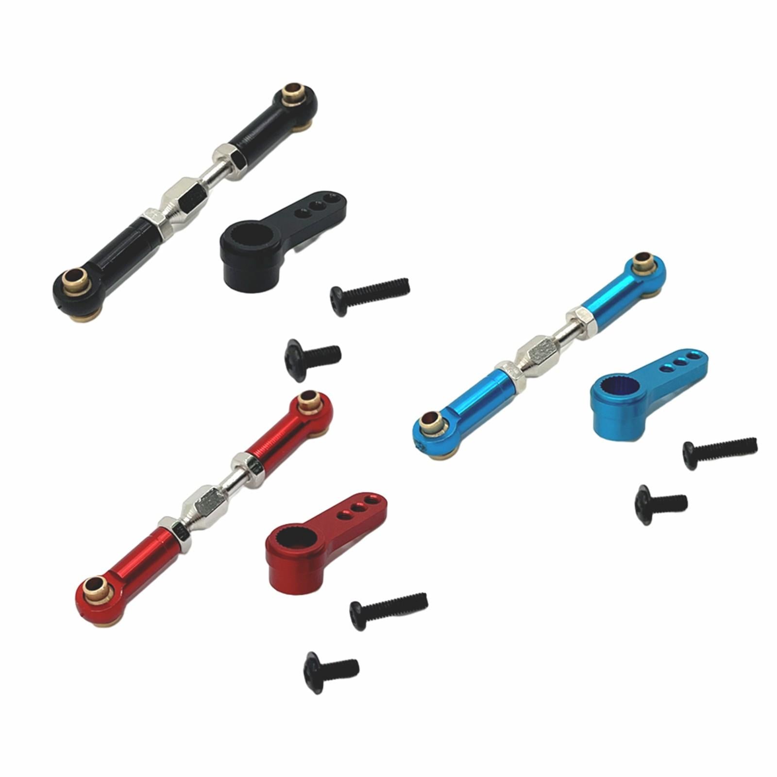 4xRC Steering Linkage Set Professional Metal Steering Rod for 16207 Trucks Red