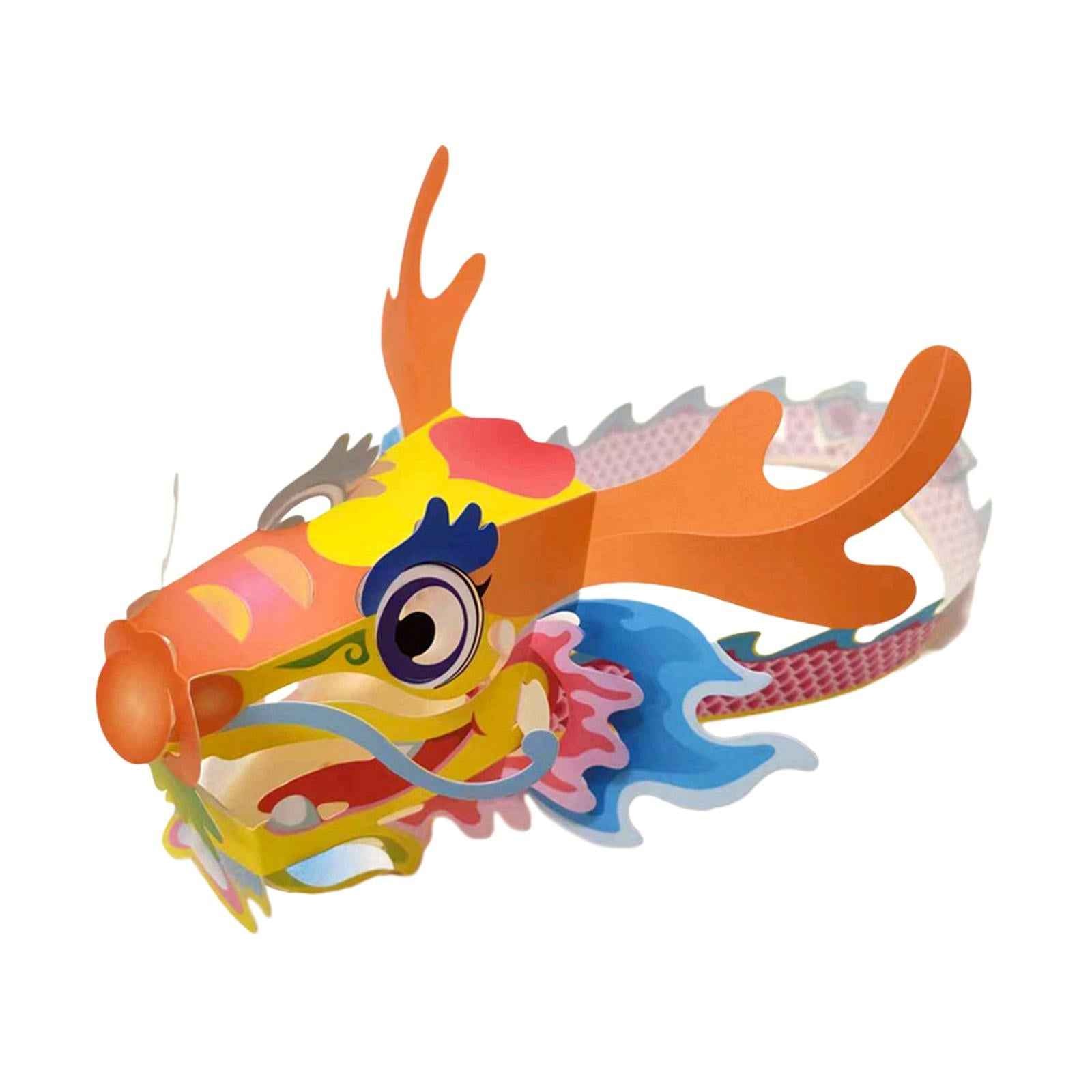 Chinese Dragon Hat Ornament Costume Headgear Lantern Festival Paper Headgear Style B