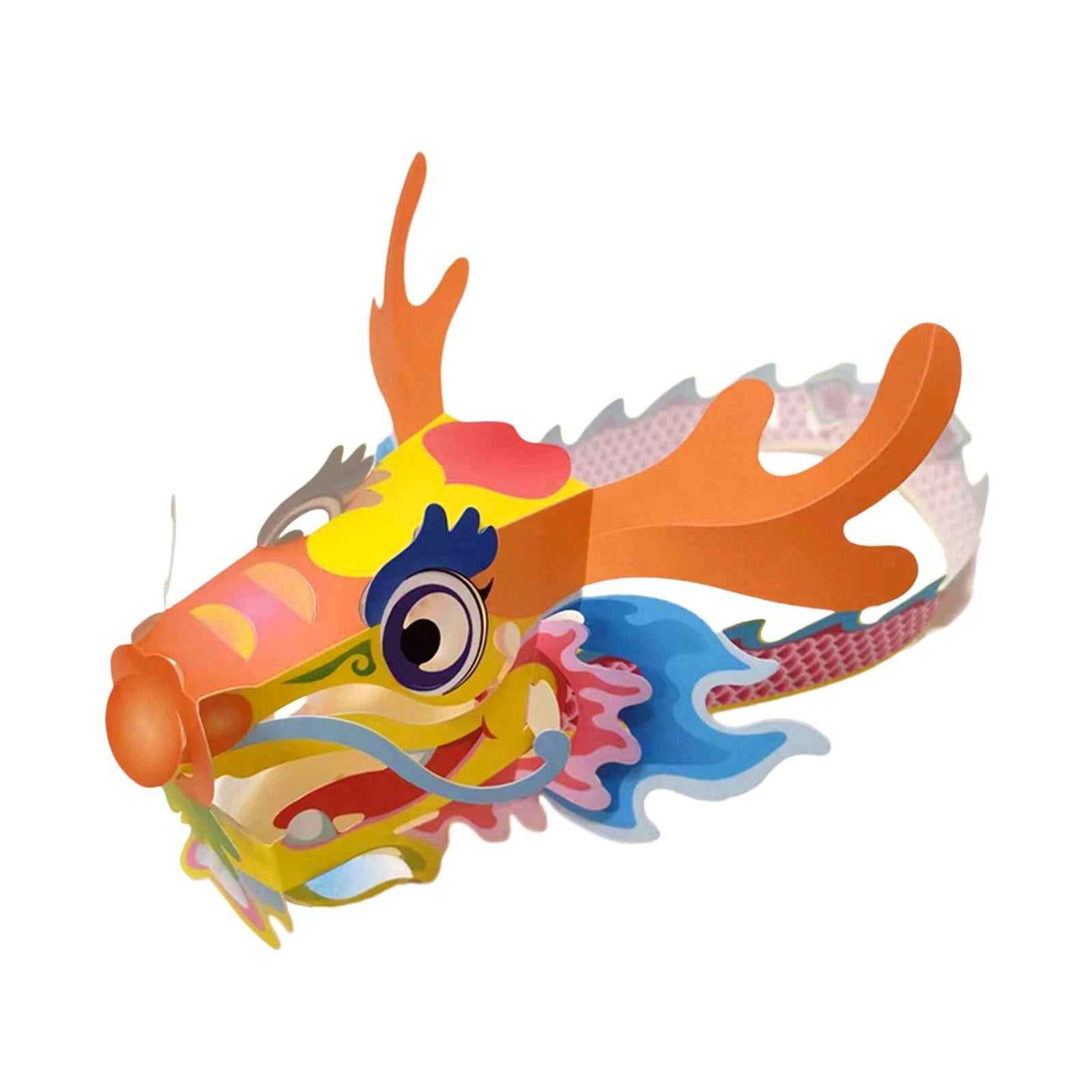 Chinese Dragon Hat Ornament Costume Headgear Lantern Festival Paper Headgear Style B