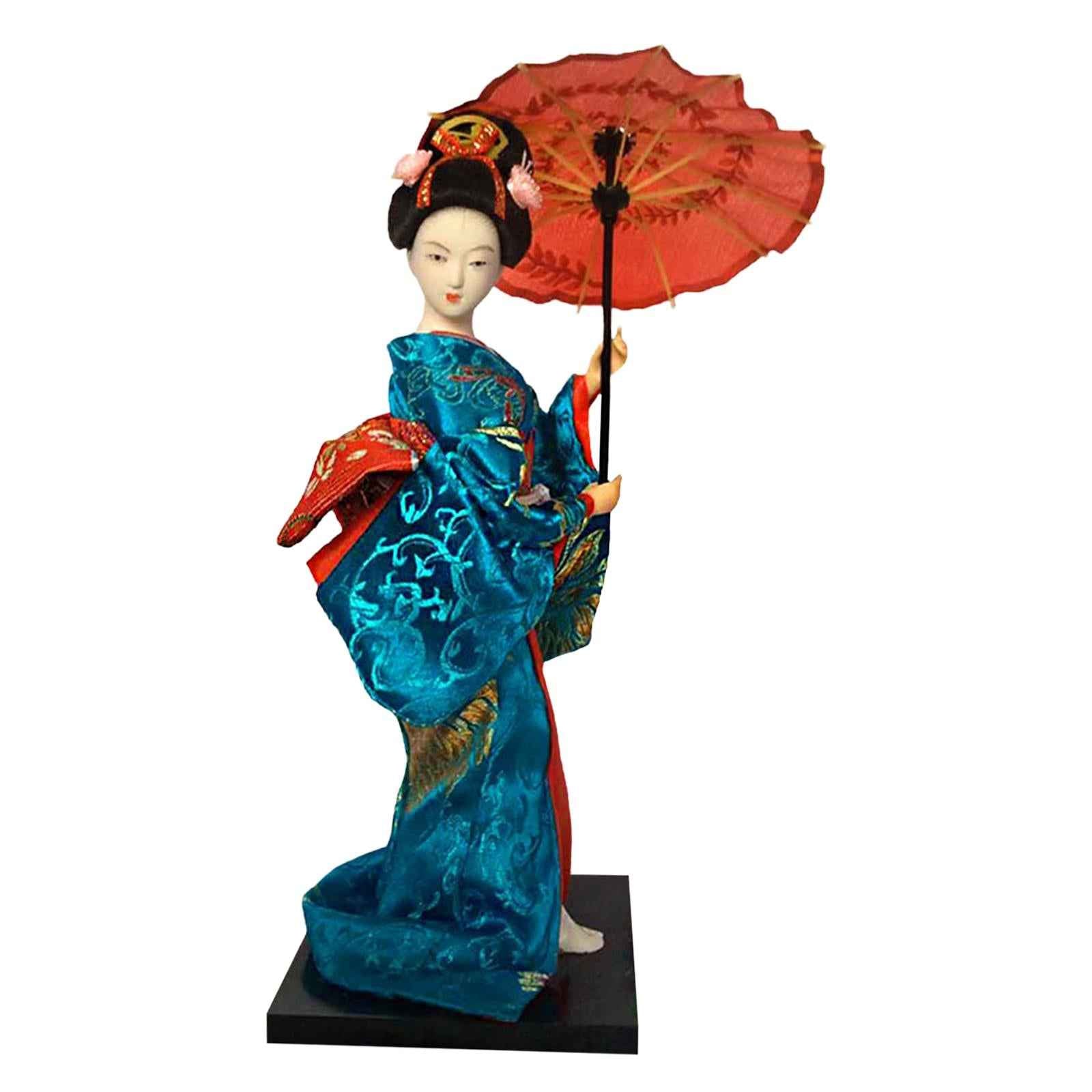 Collectible Figurine Statue Sculpture Miniatures Japanese Kimono Geisha Doll Style B