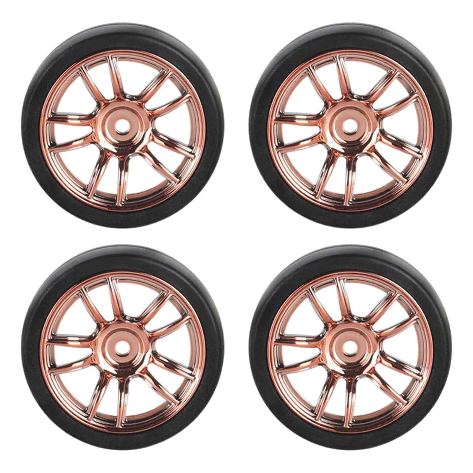 4 Pieces RC Drift Tyre for 1/18 RC Drift Rally Car DIY Modification Repalces Gold